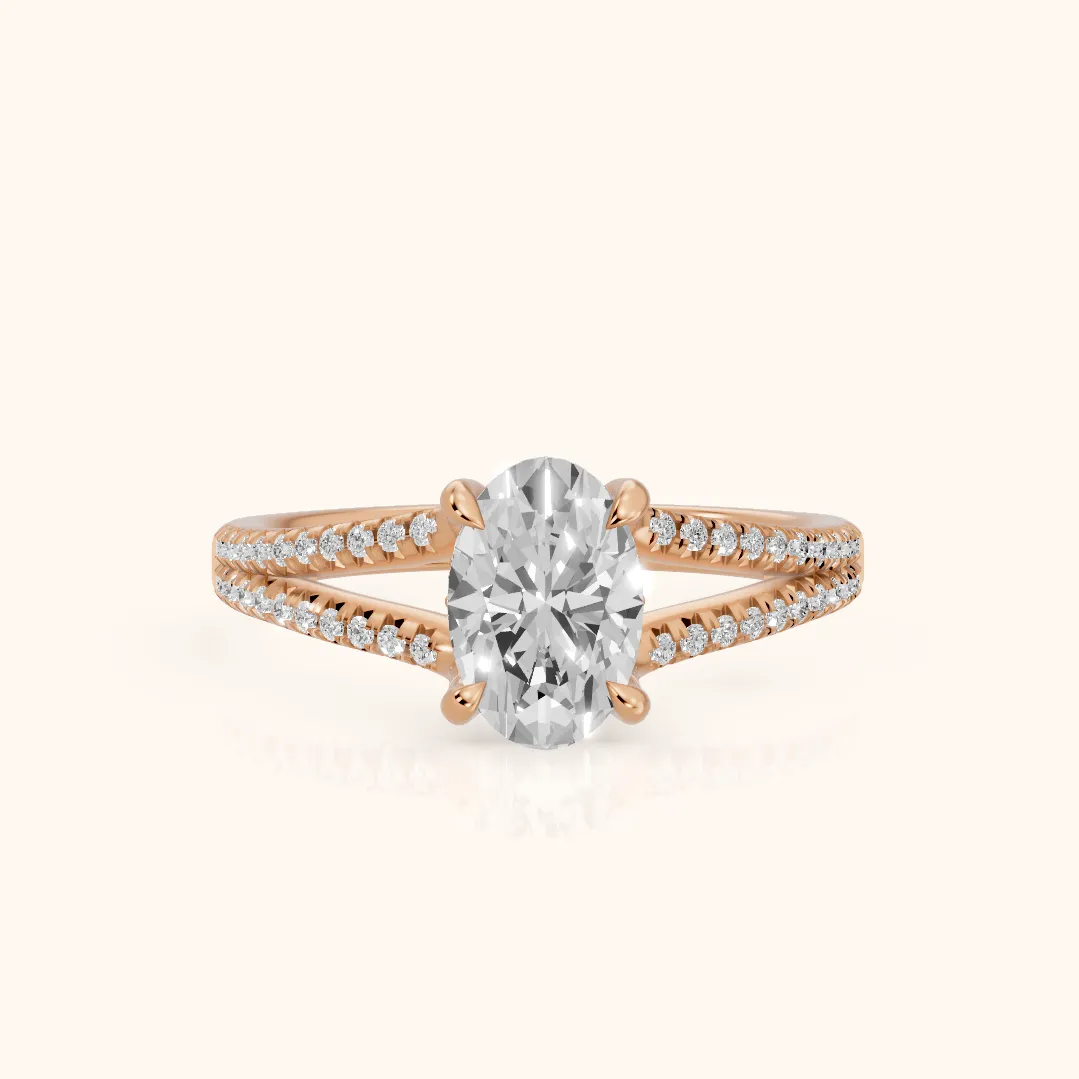 Eternal Embrace Solitaire Oval Diamond Engagement Ring in Rose Gold