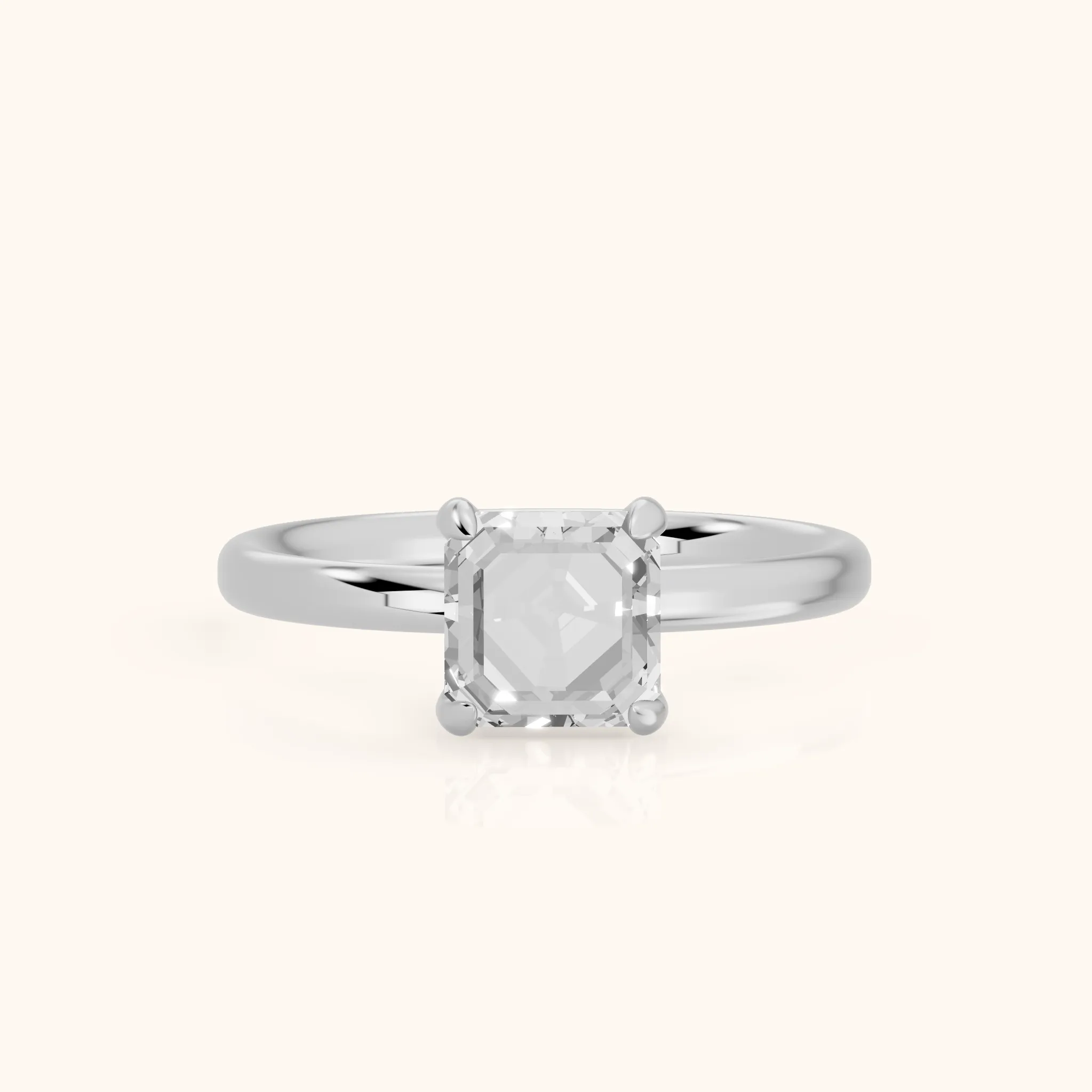 Charlotte Charm Solitaire Asscher Diamond Engagement Ring in Platinum — view 1