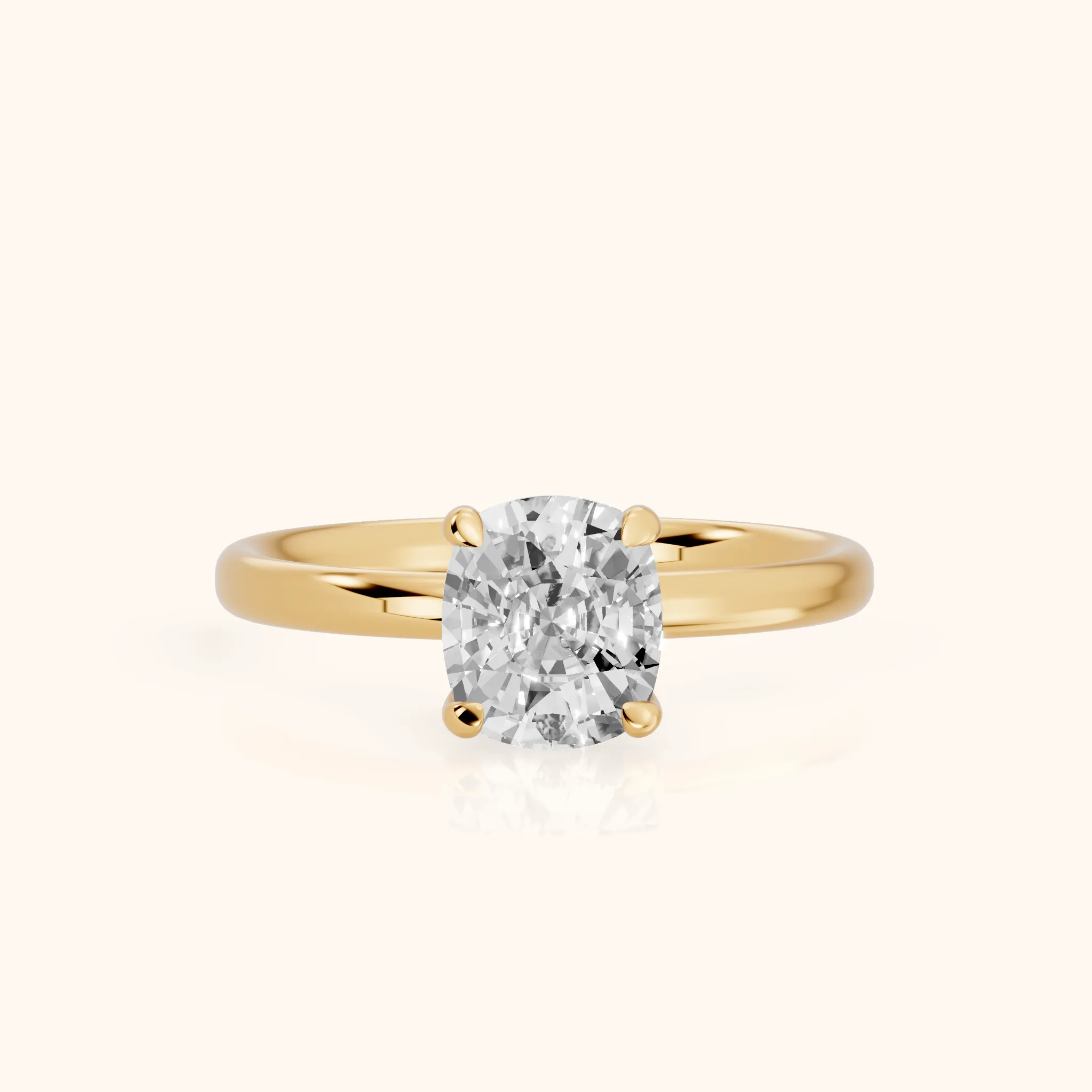 Charlotte Charm Cushion Diamond Solitaire Ring in Yellow Gold — view 1