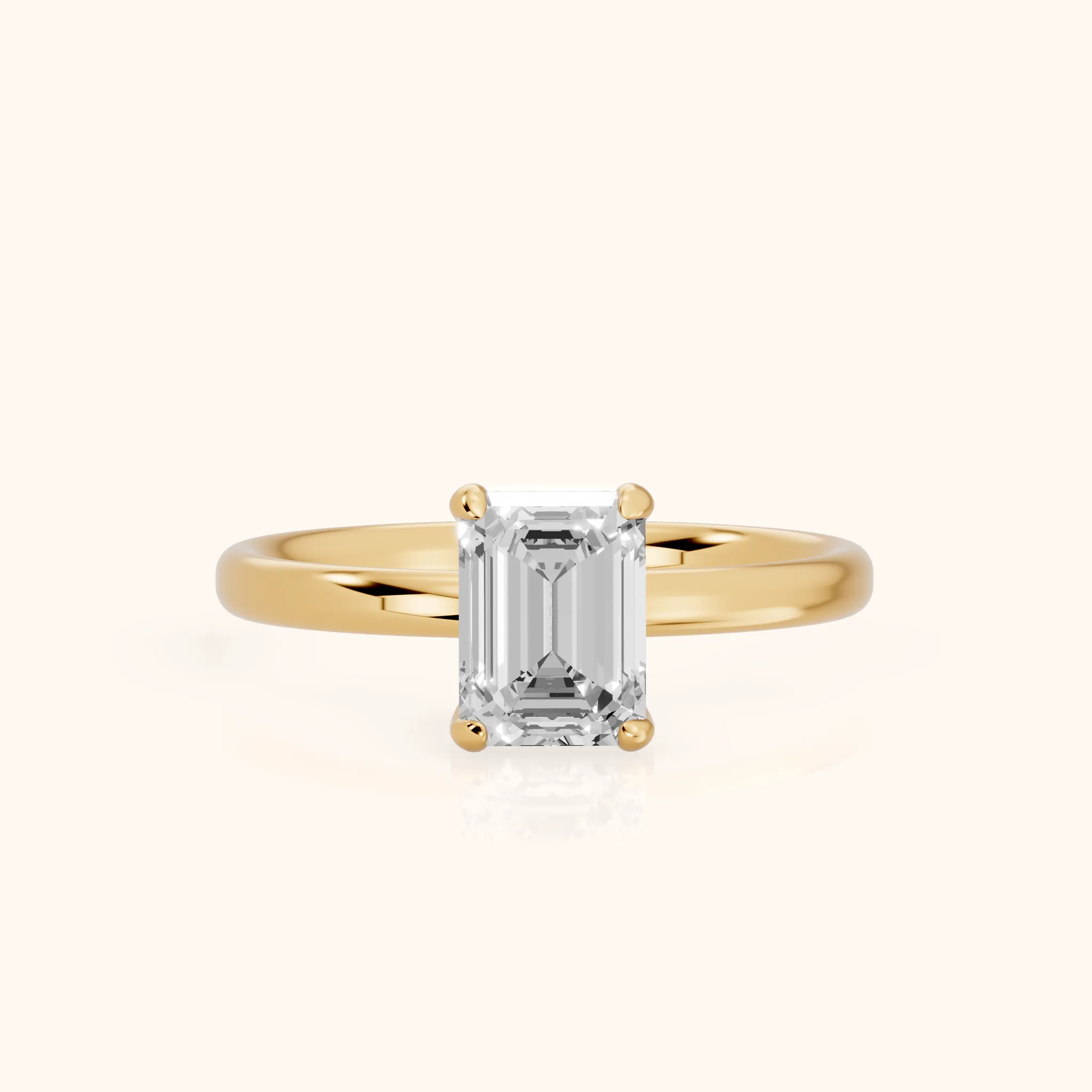 Charlotte Charm Solitaire Emerald Diamond Engagement Ring in Yellow Gold — view 1