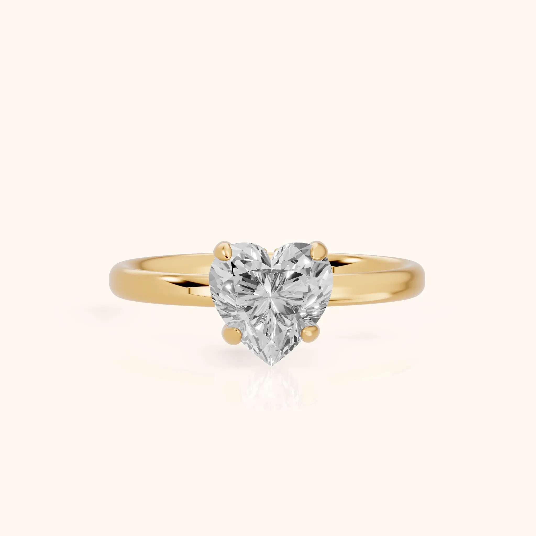 Charlotte Charm Solitaire Heart Diamond Engagement Ring in Yellow Gold — view 1