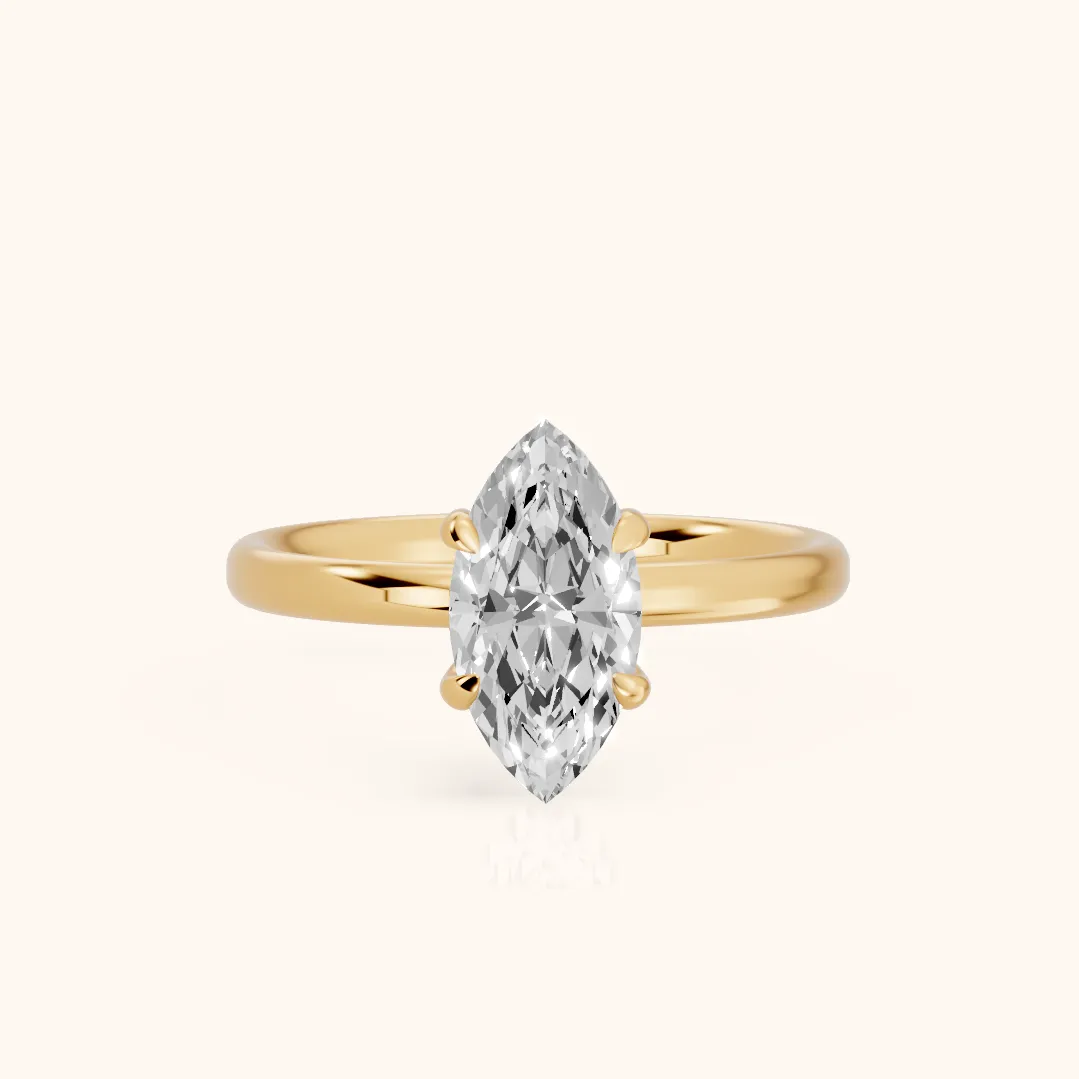 Bague de fiançailles Charlotte Charm Solitaire marquise en or jaune