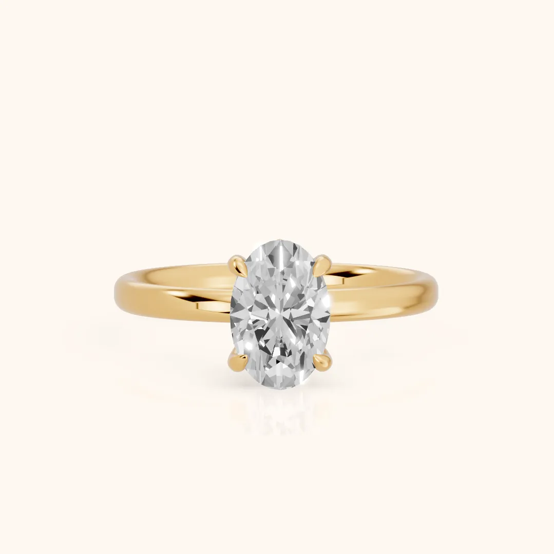Bague de fiançailles solitaire ovale Charlotte Charm en or jaune