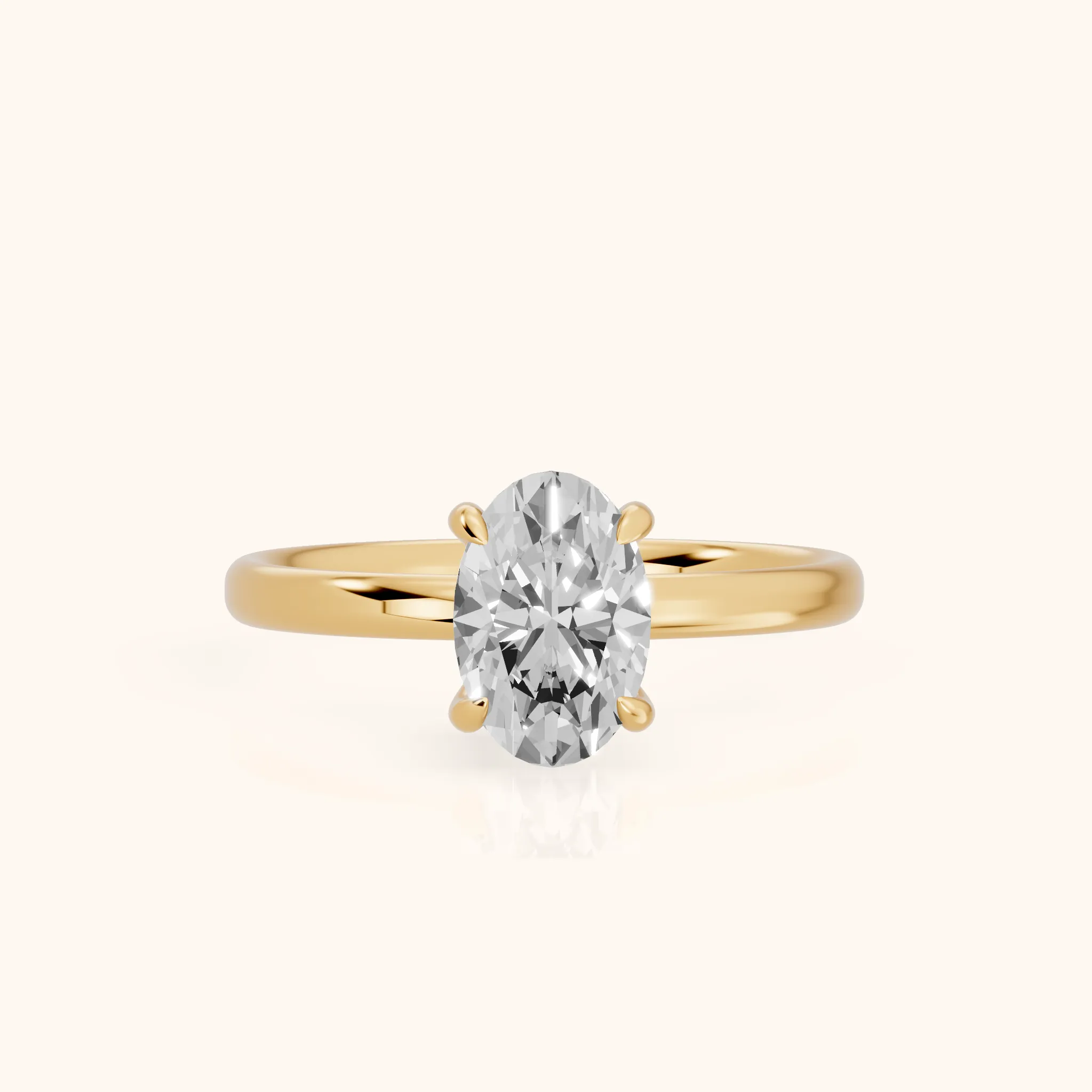 Charlotte Charm Solitaire Oval Diamond Engagement Ring in Yellow Gold — view 1