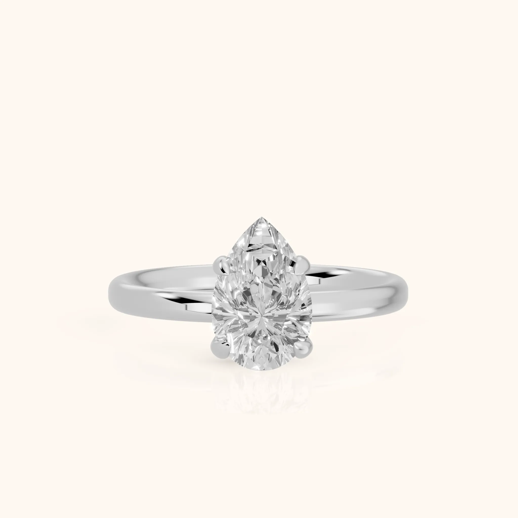 Charlotte Charm Solitaire Pear Diamond Engagement Ring in Platinum — view 1
