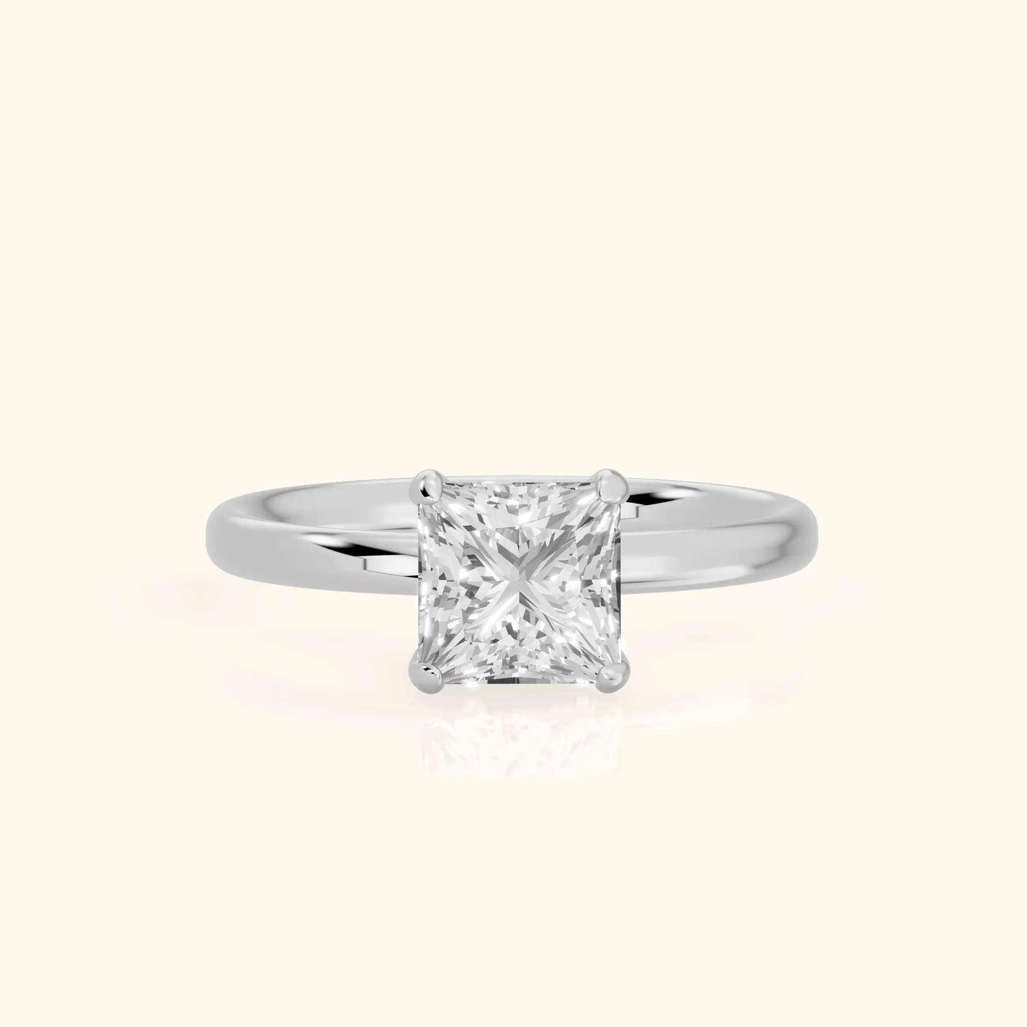 Charlotte Charm Solitaire Princess Diamond Engagement Ring in Platinum — view 1