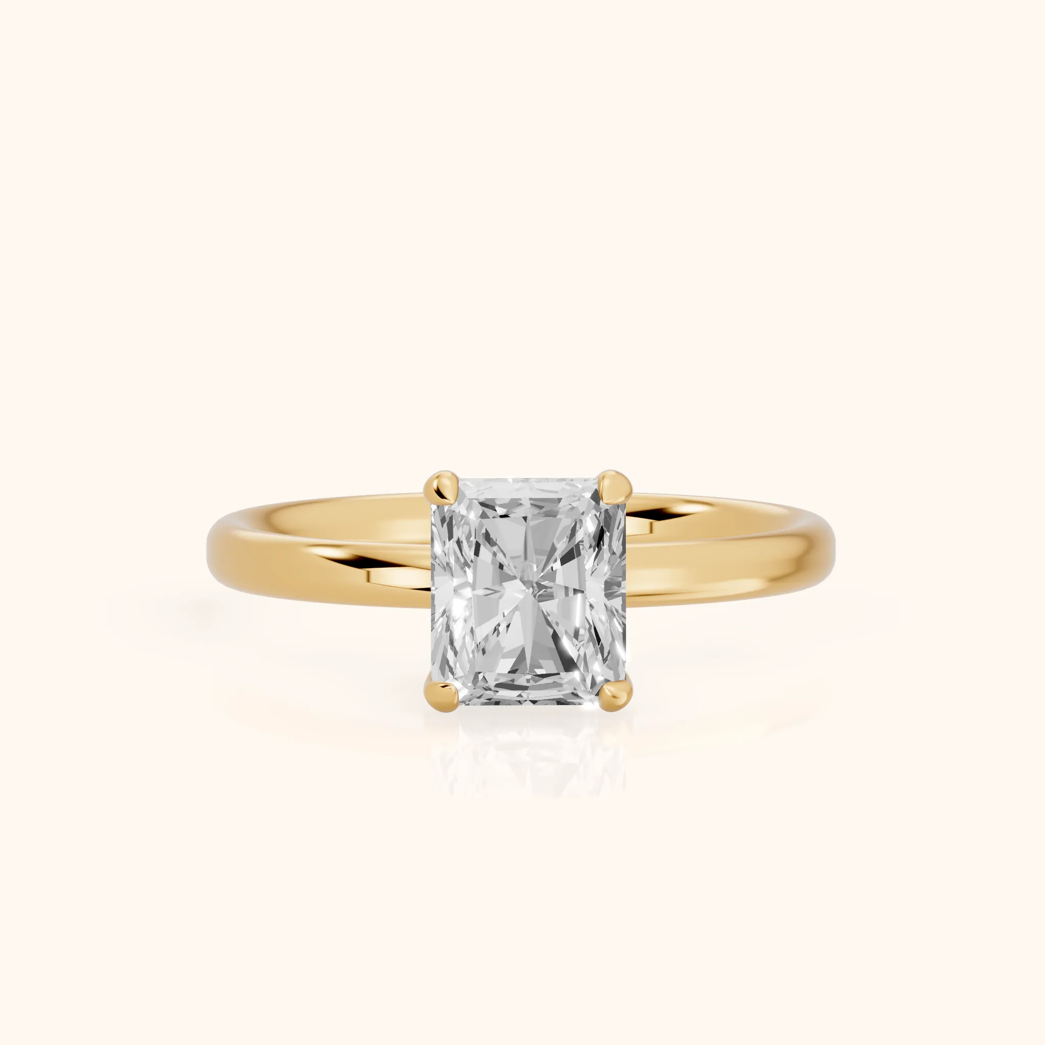 Charlotte Charm Solitaire Radiant Diamond Engagement Ring in Yellow Gold — view 1