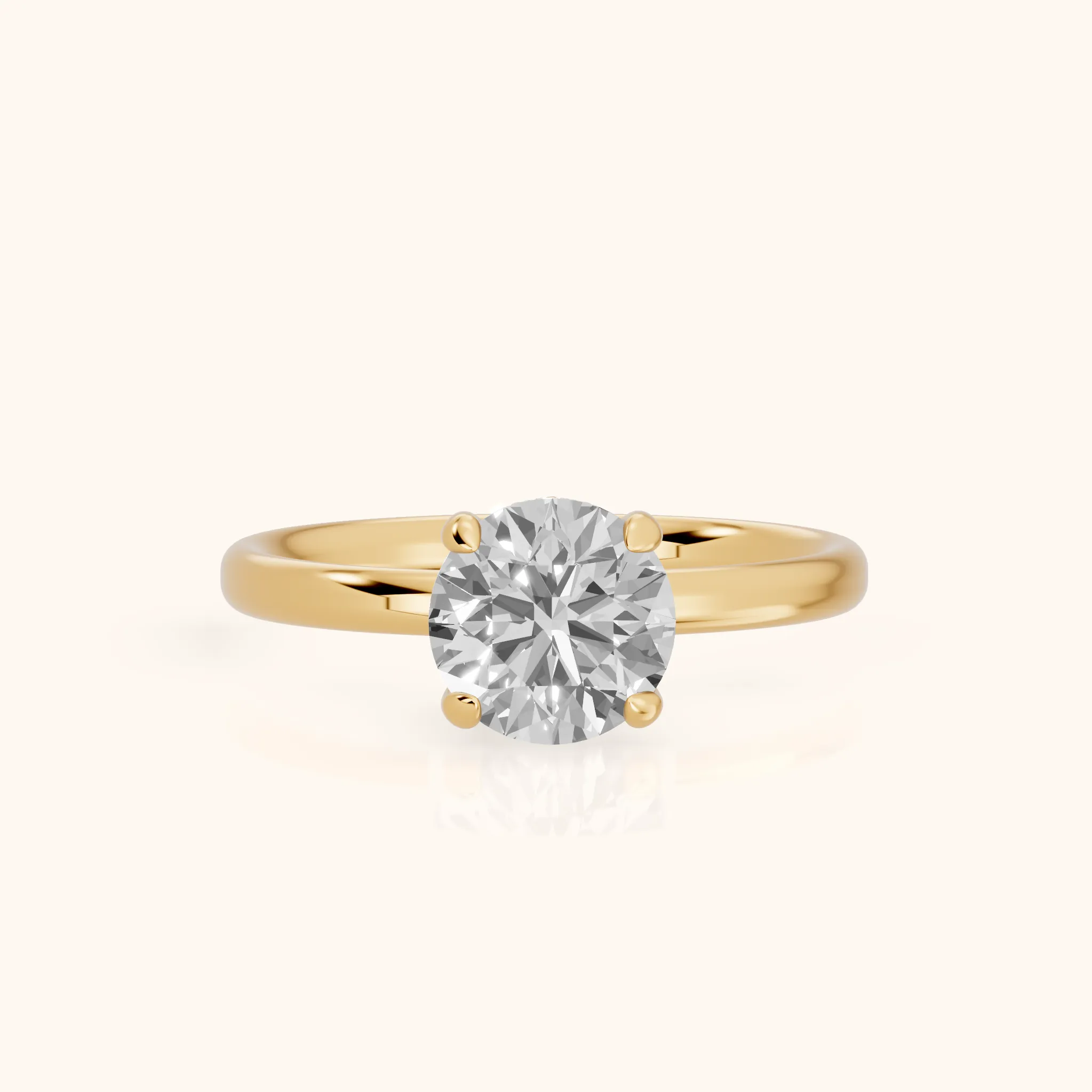 Bague de fiançailles Charlotte Charm Solitaire en or jaune avec diamant rond — view 1