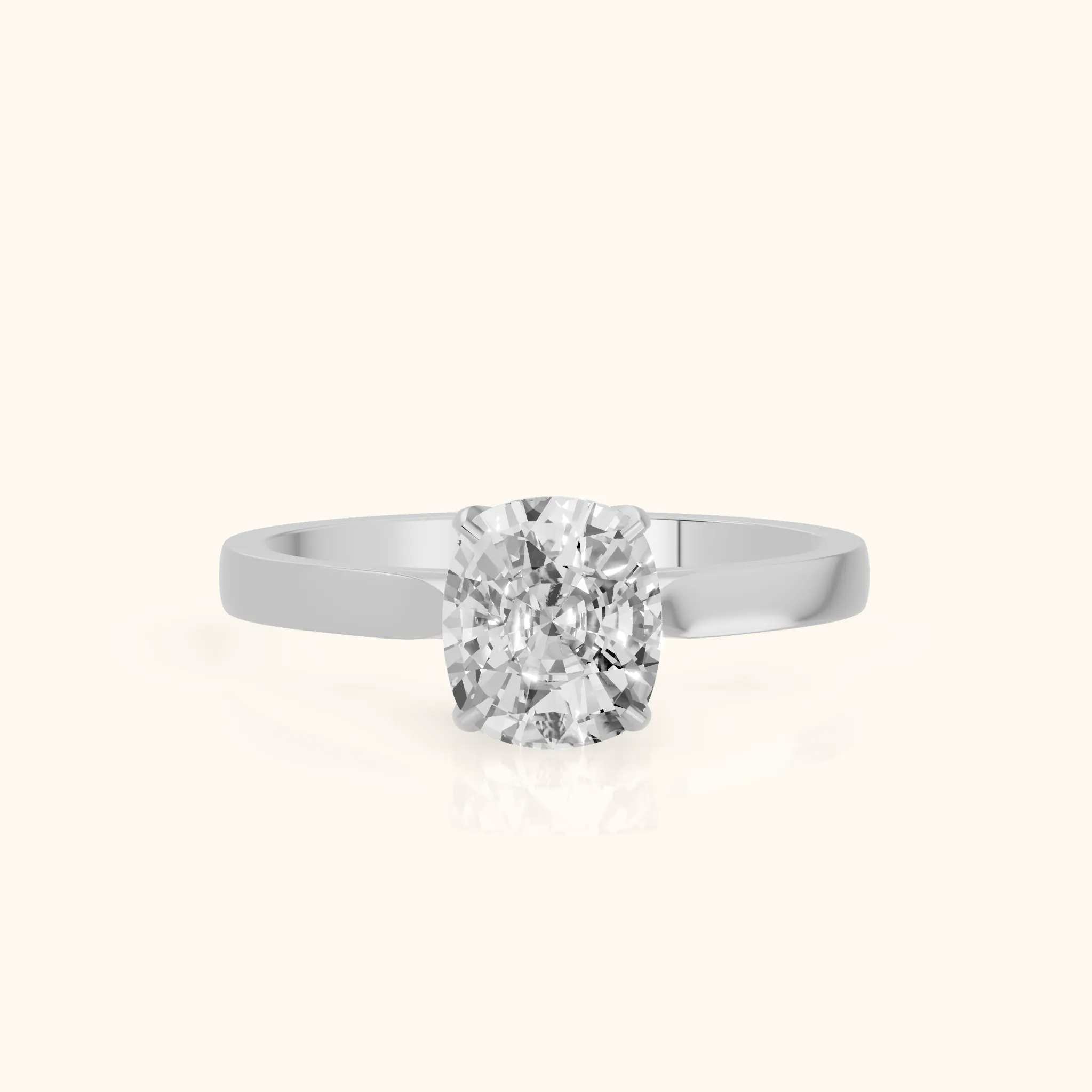 Isabella Bloom Solitaire Cushion Diamond Engagement Ring in White Gold — view 1