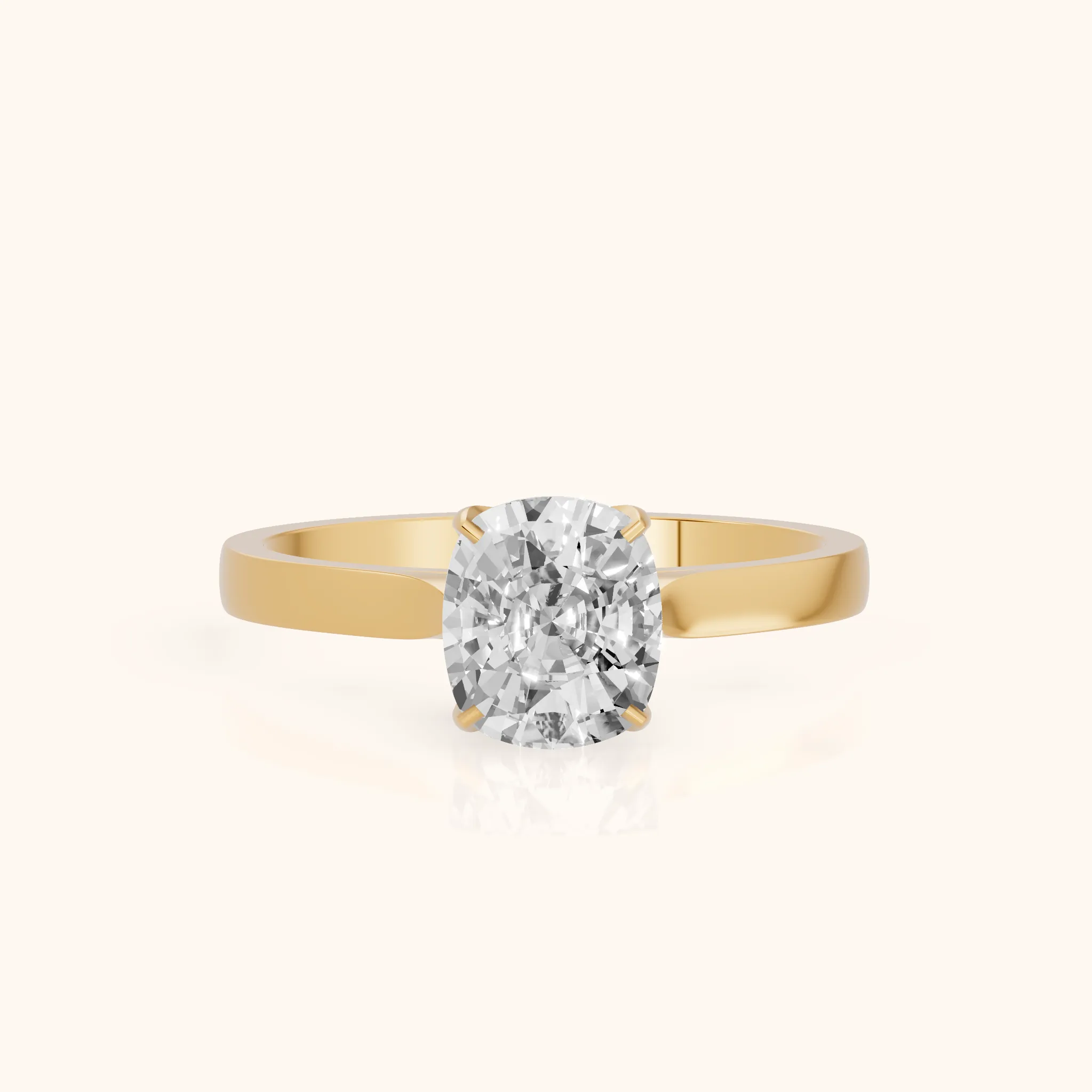 Isabella Bloom Solitaire Cushion Diamond Engagement Ring in Yellow Gold — view 1