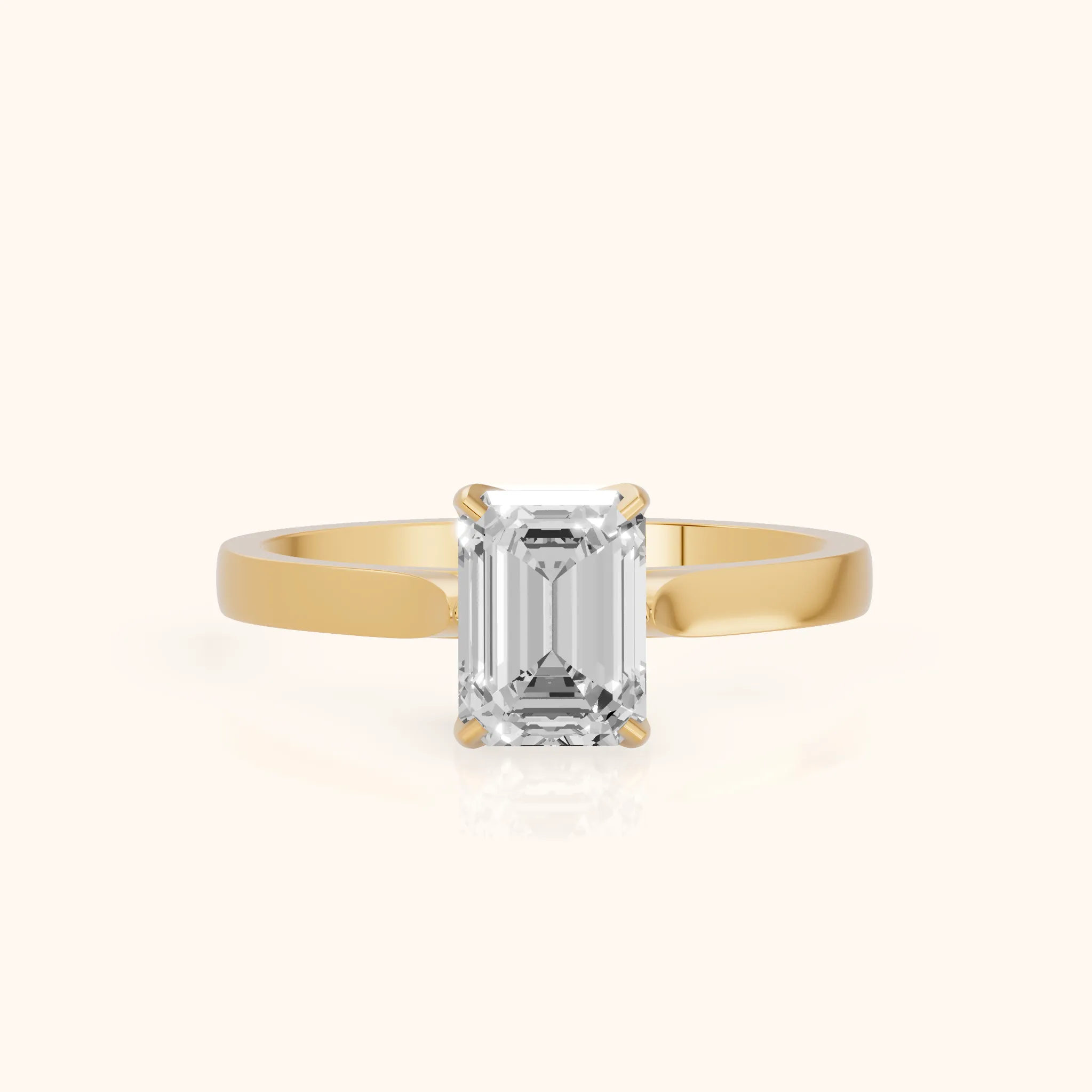 Isabella Bloom Solitaire Emerald Diamond Engagement Ring in Yellow Gold — view 1