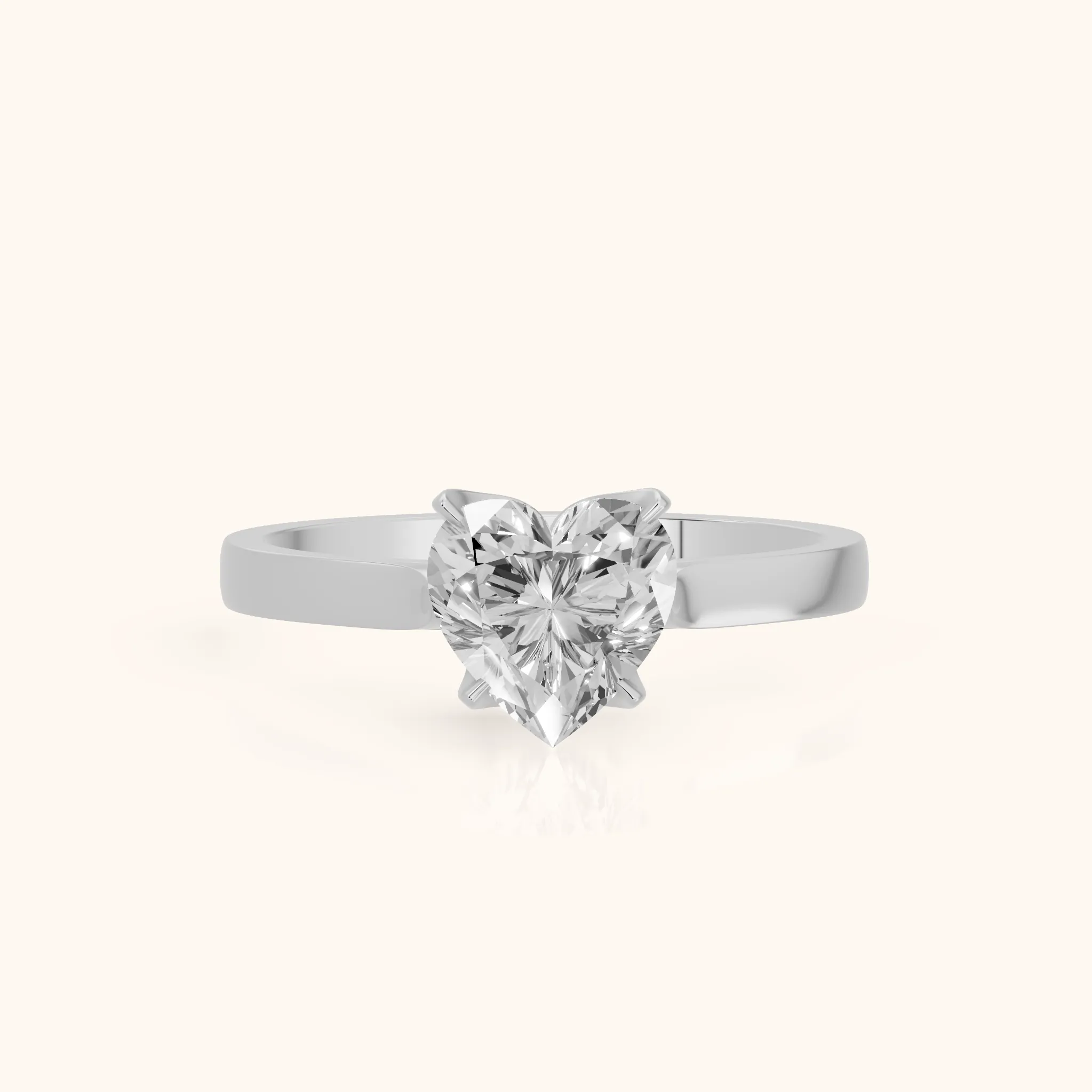 Isabella Bloom Solitaire Heart Diamond Engagement Ring in White Gold — view 1