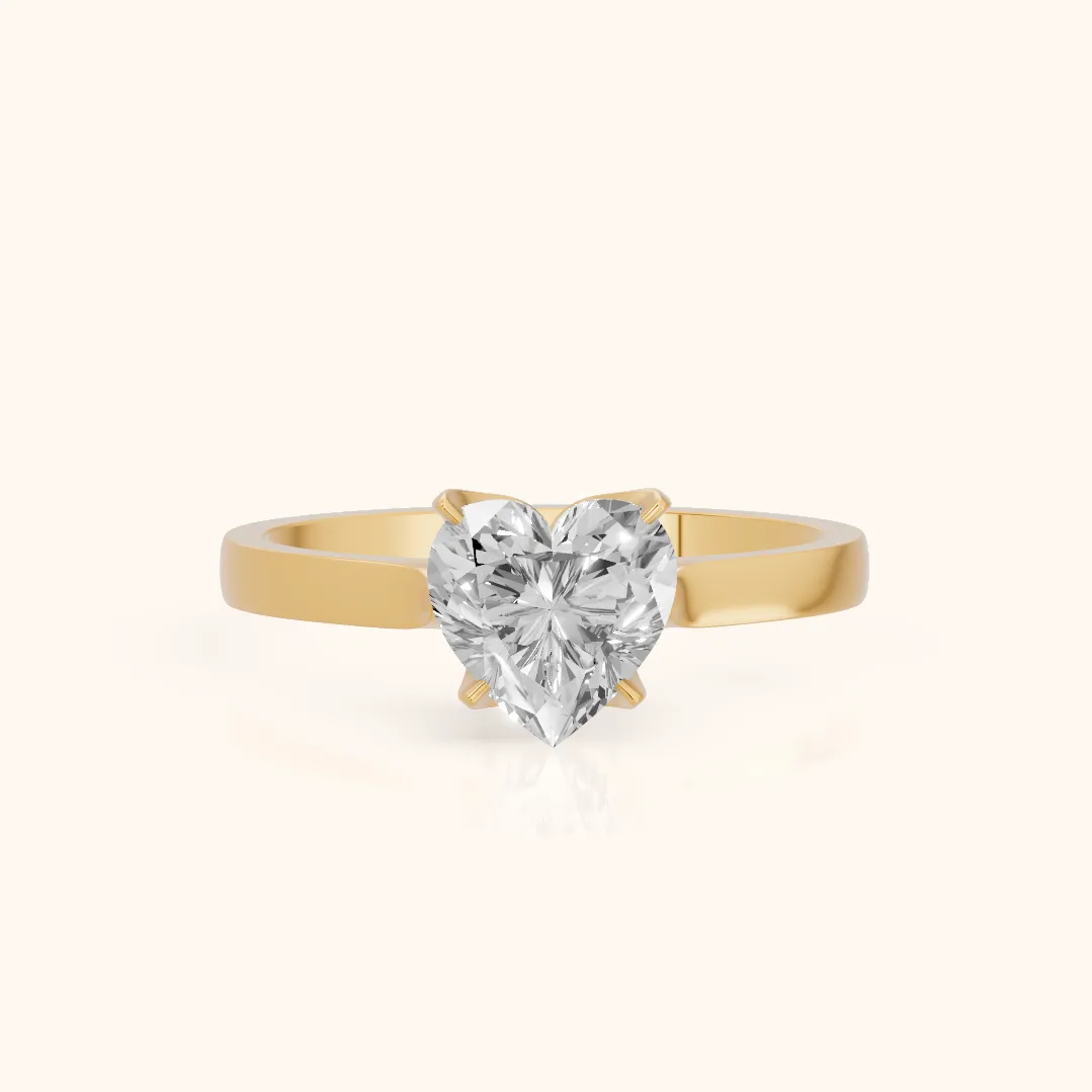 Isabella Bloom Solitaire Heart Diamond Engagement Ring in Yellow Gold