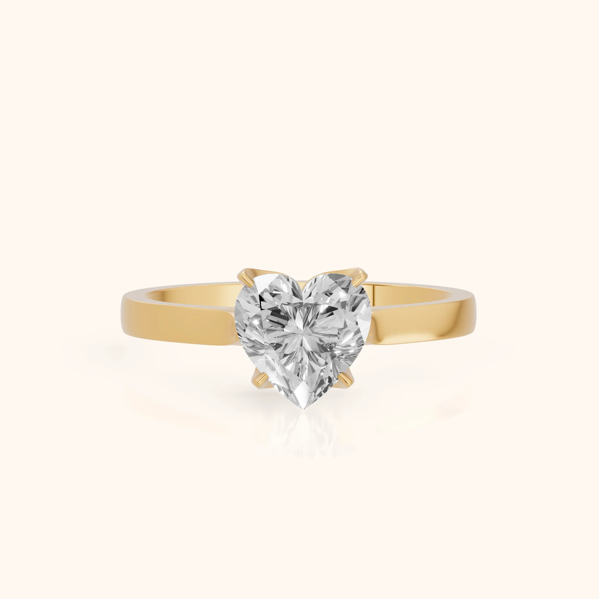 Isabella Bloom Solitaire Heart Diamond Engagement Ring in Yellow Gold — view 1