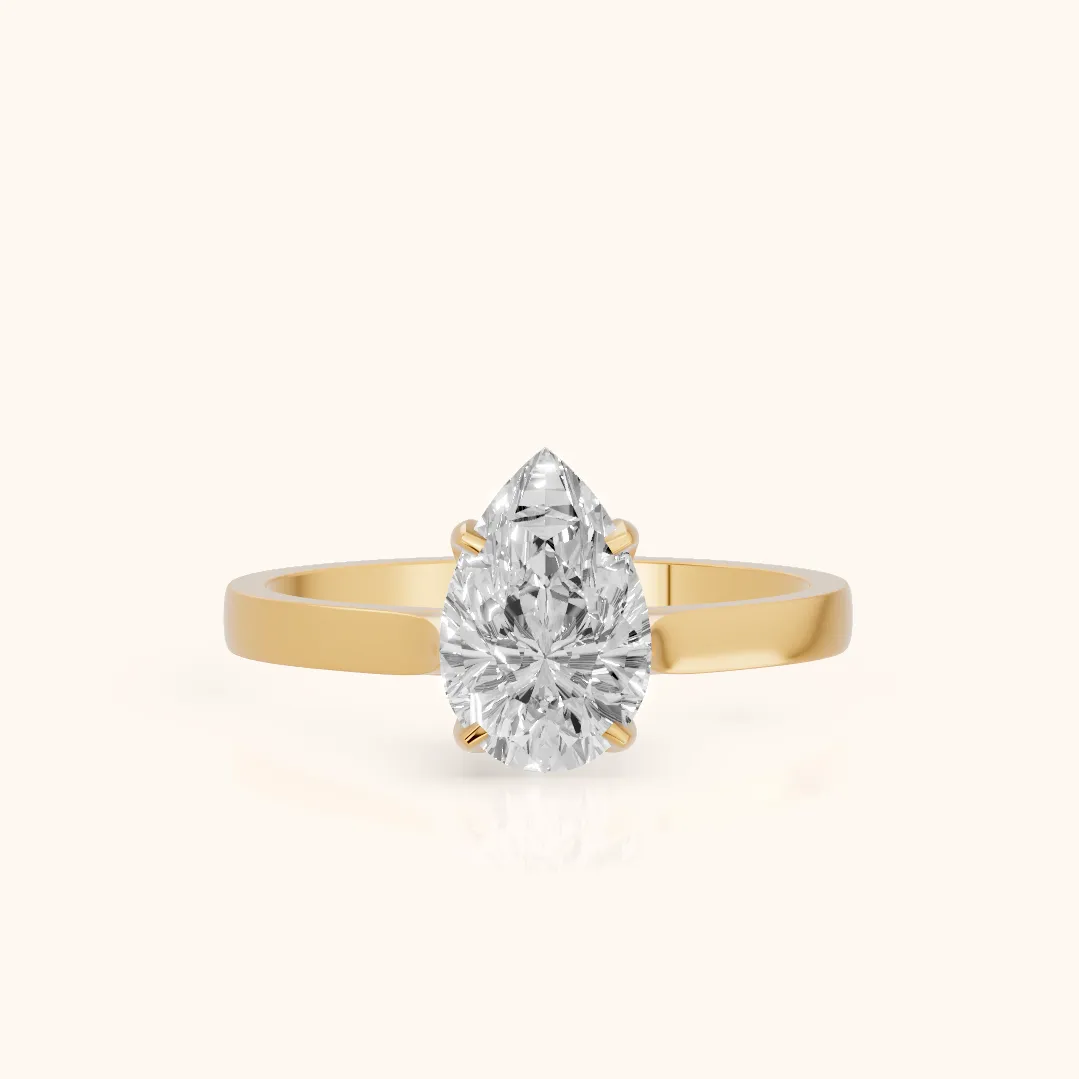 Bague de fiançailles Isabella Bloom Solitaire poire diamant en or jaune