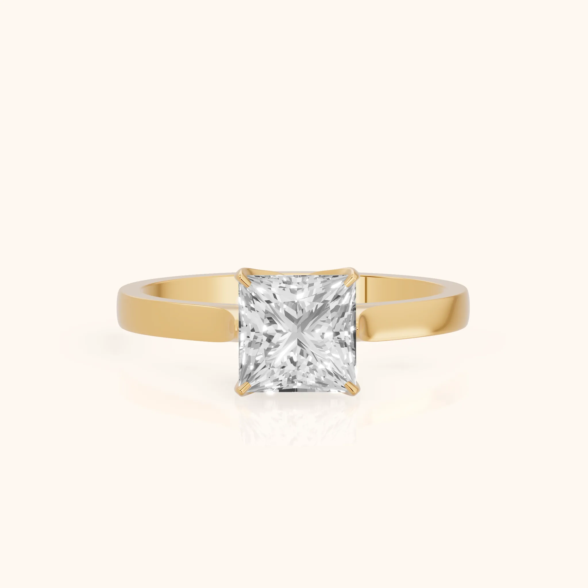 Isabella Bloom Solitaire Princess Diamond Engagement Ring in Yellow Gold — view 1