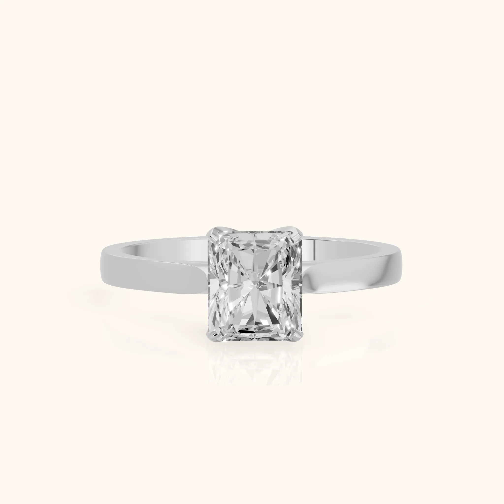 Isabella Bloom Solitaire Radiant Diamond Engagement Ring in White Gold — view 1