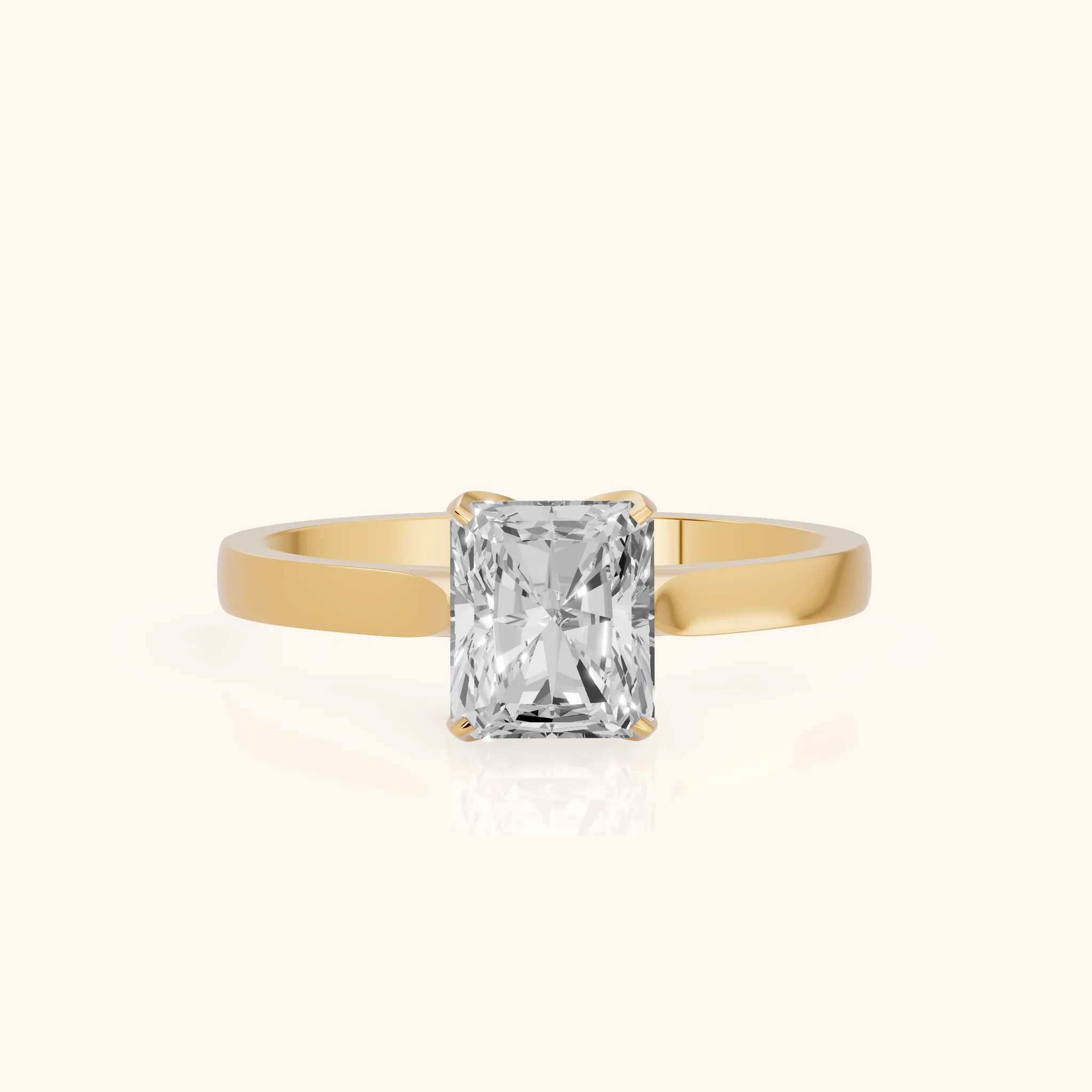 Isabella Bloom Solitaire Radiant Diamond Engagement Ring in Yellow Gold — view 1