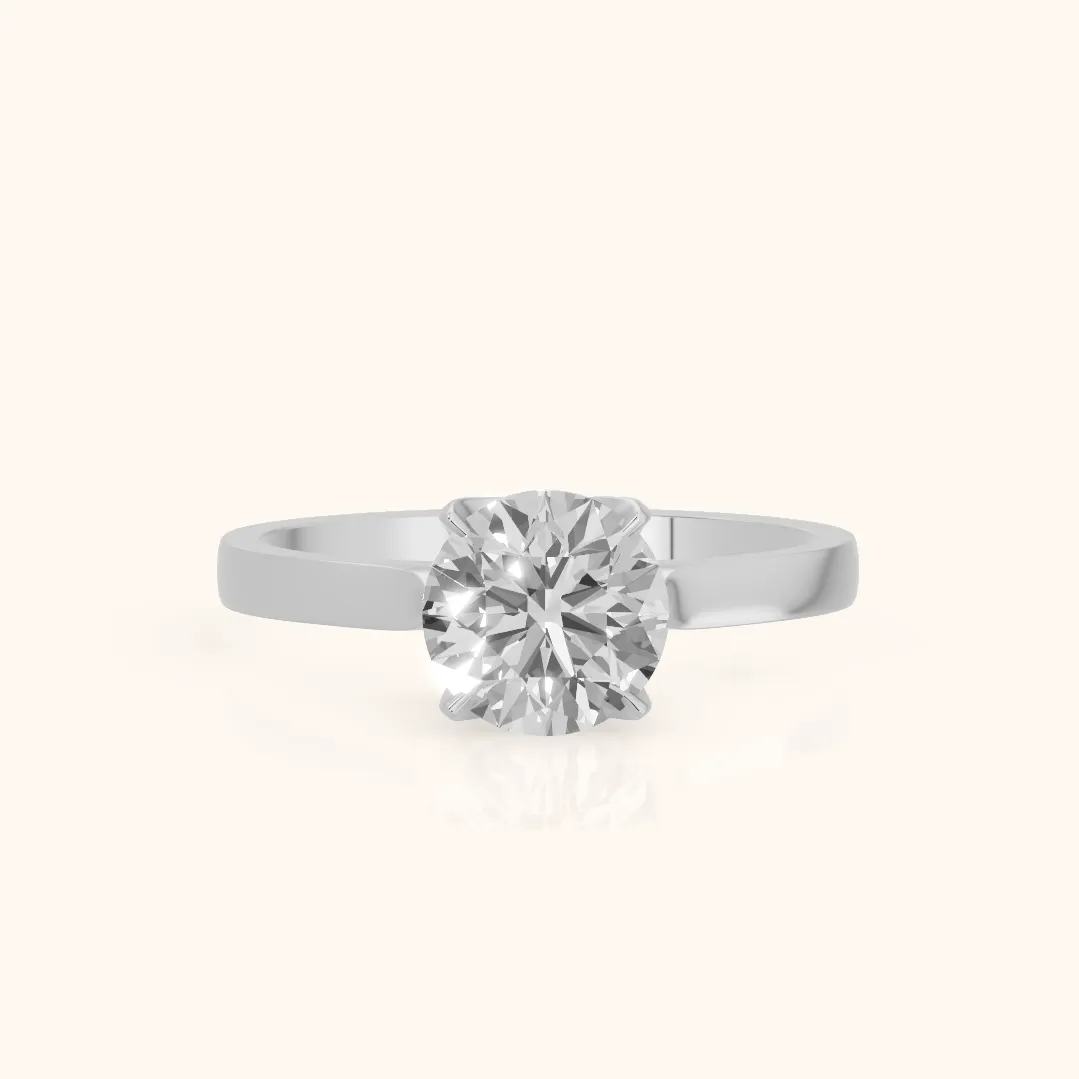 Isabella Bloom Solitaire Round Diamond Engagement Ring in Silver