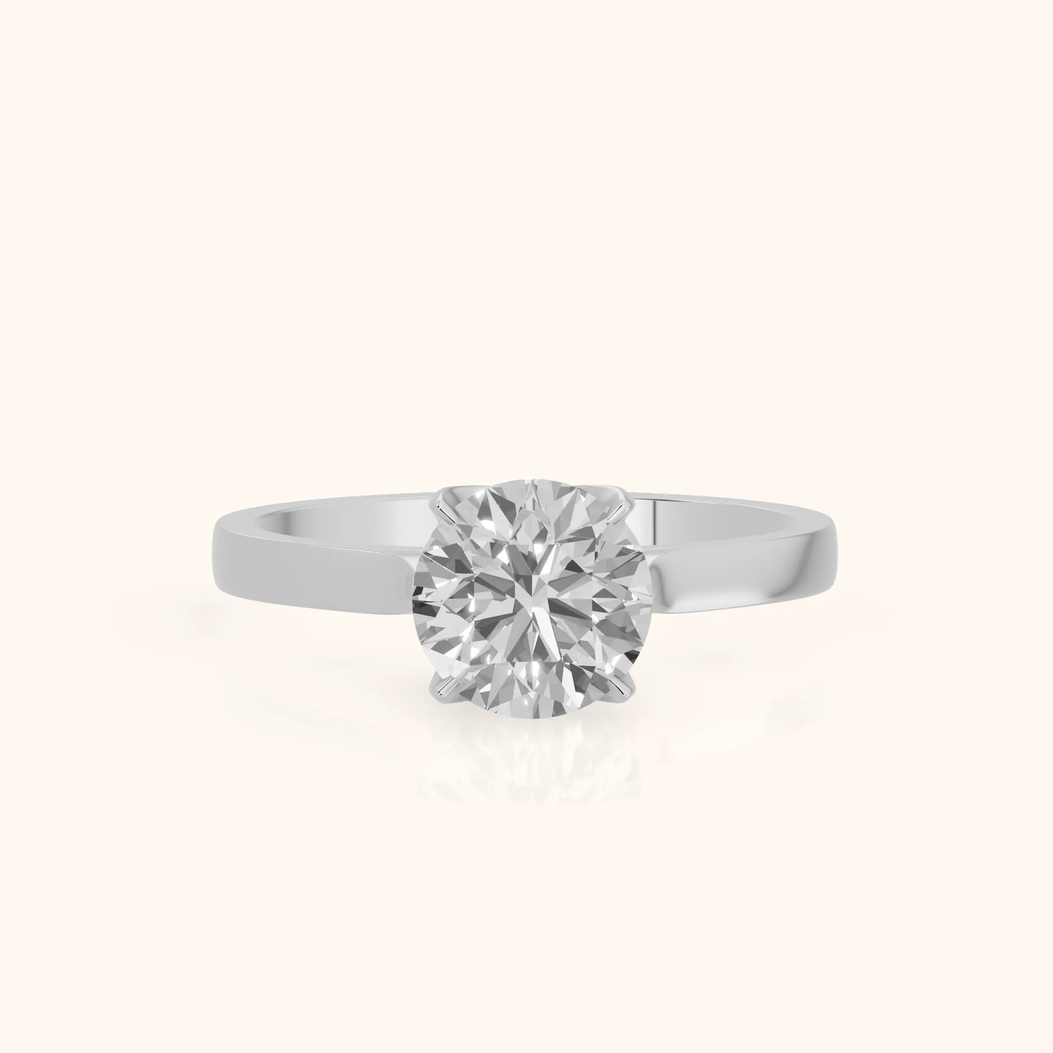 Bague de fiançailles Isabella Bloom solitaire diamant rond en or blanc — view 1