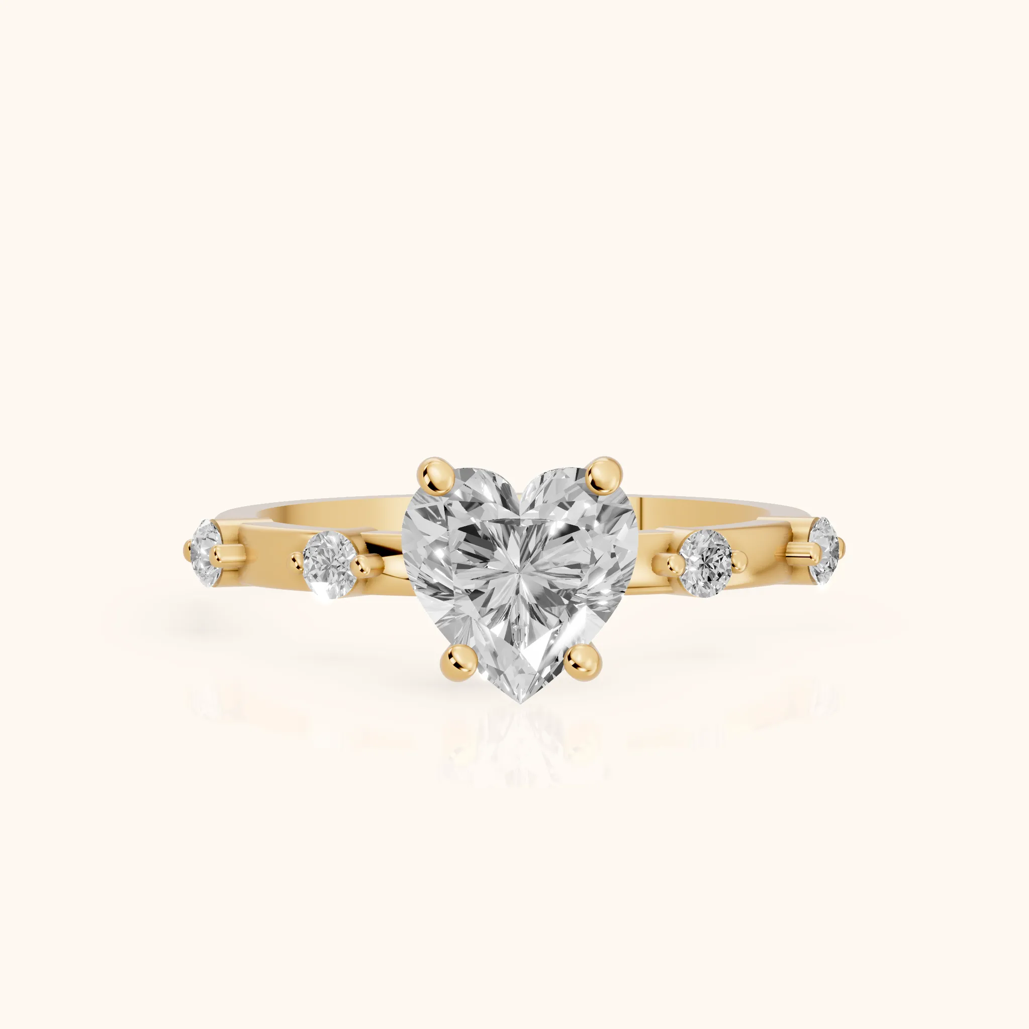 Bague de Fiançailles Solitaire Cœur Diamant Elena Radiance en Or Jaune — view 1