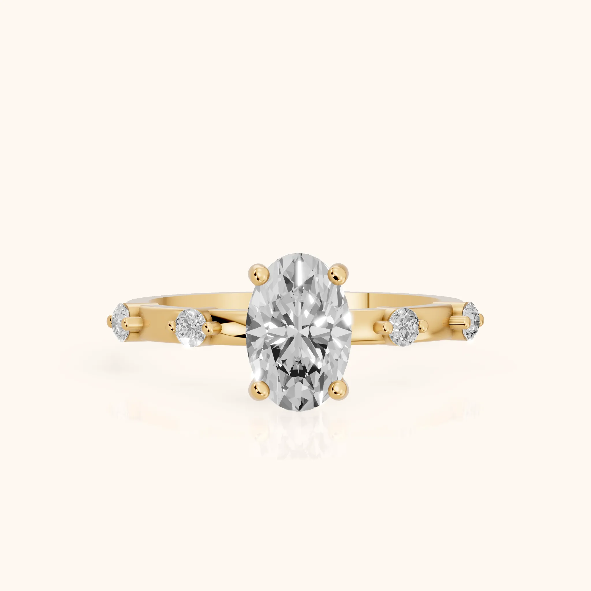 Bague de Fiançailles Ovale Elena Radiance en Or Jaune — view 1