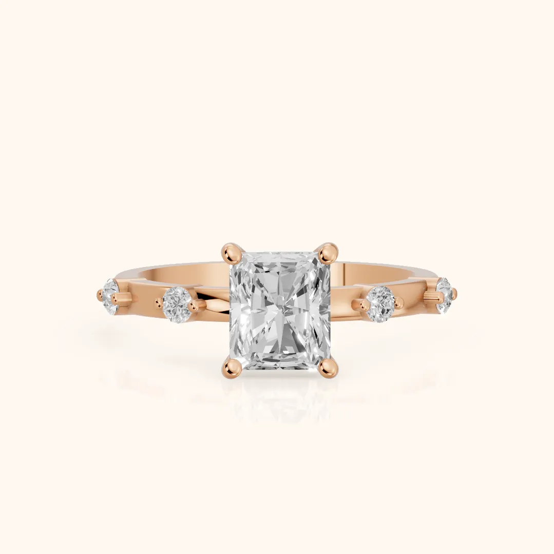 Bague de fiançailles Elena Radiance en or rose et diamants