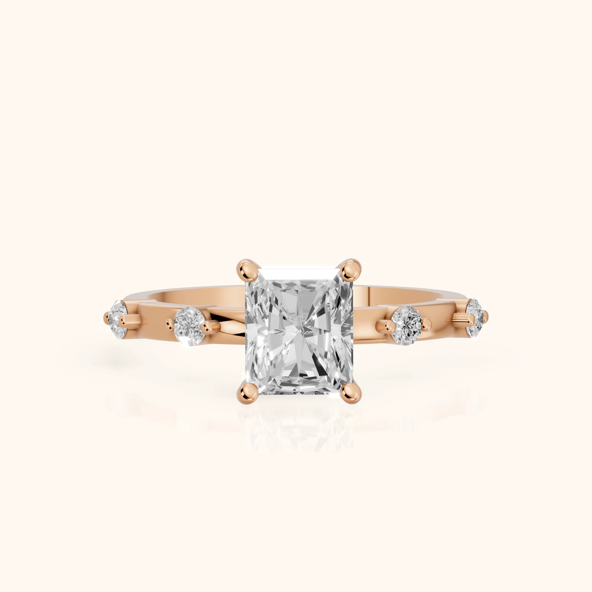 Bague de fiançailles Elena Radiance en or rose et diamants — view 1