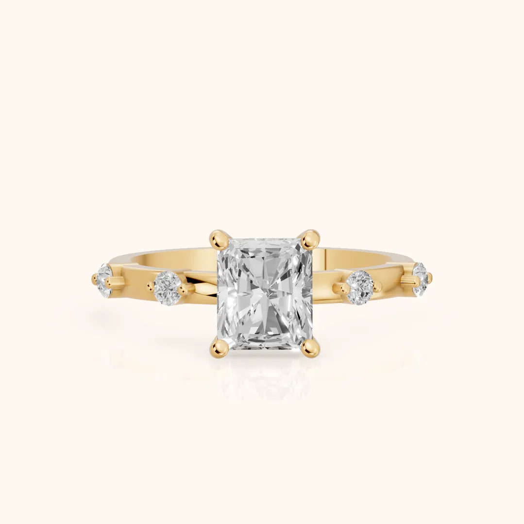 Bague de Fiançailles Diamant Radiant Elena Radiance en Or Jaune