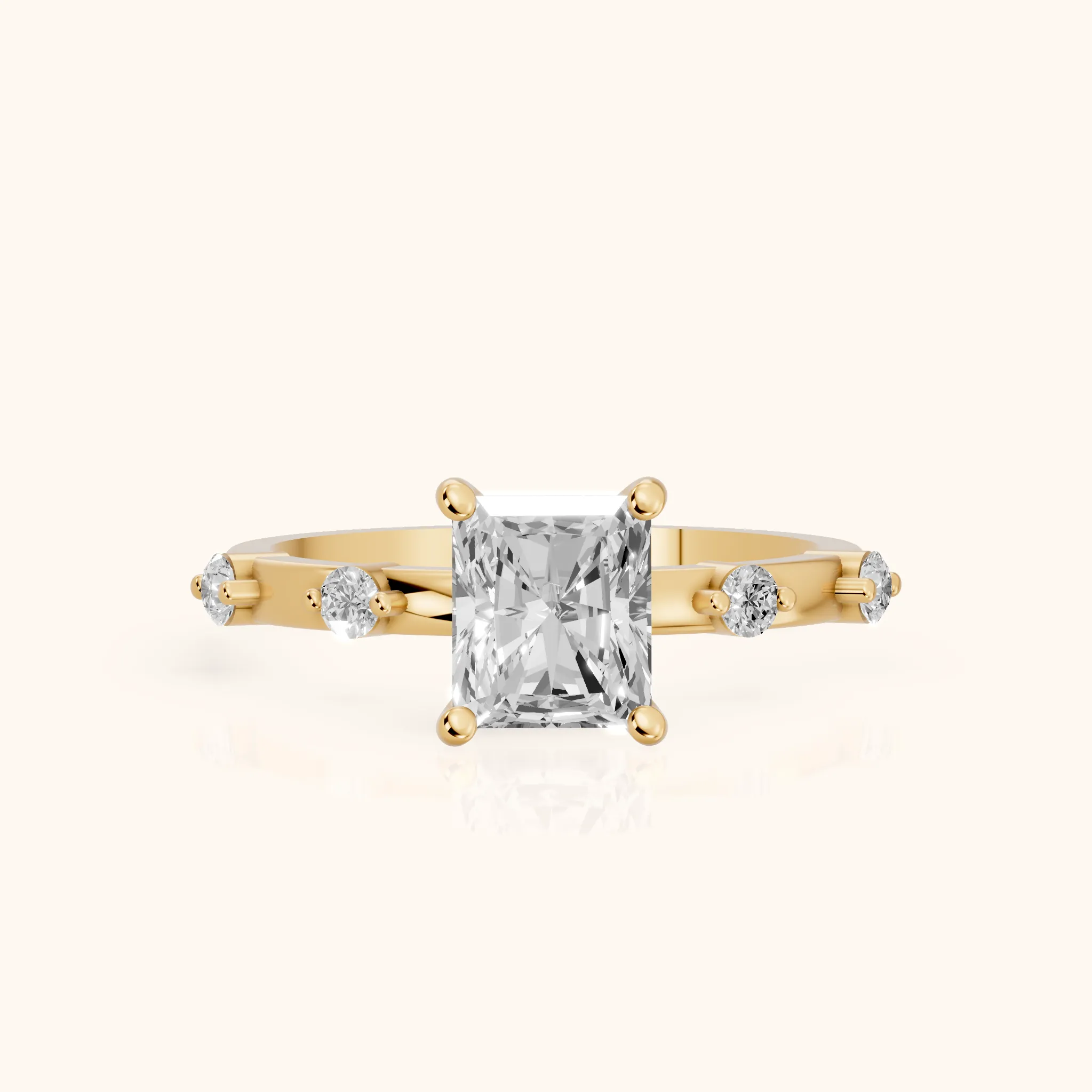 Bague de Fiançailles Diamant Radiant Elena Radiance en Or Jaune — view 1