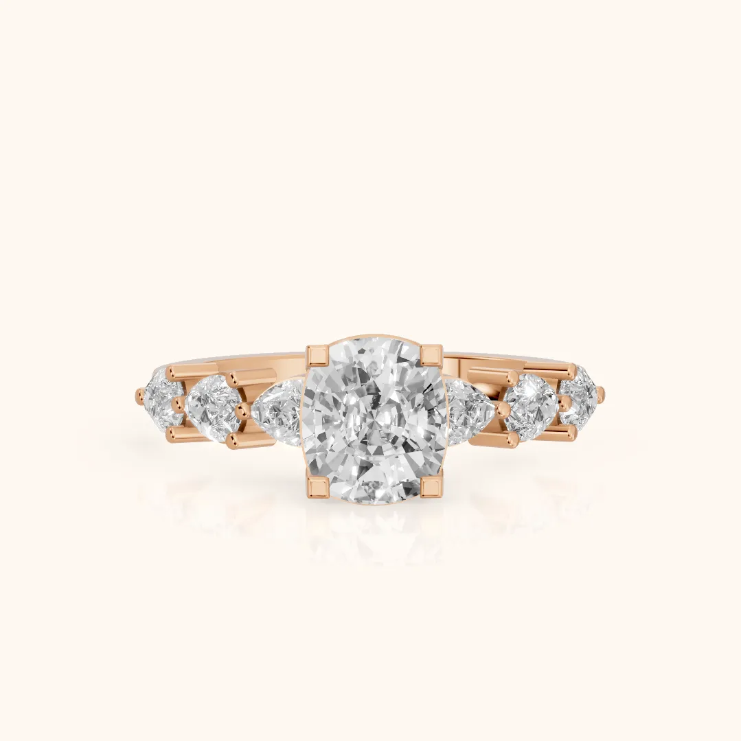Iris Cushion Diamond Bridal Set in Rose Gold