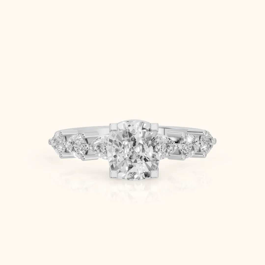 Iris Cushion Diamond Bridal Set in Platinum