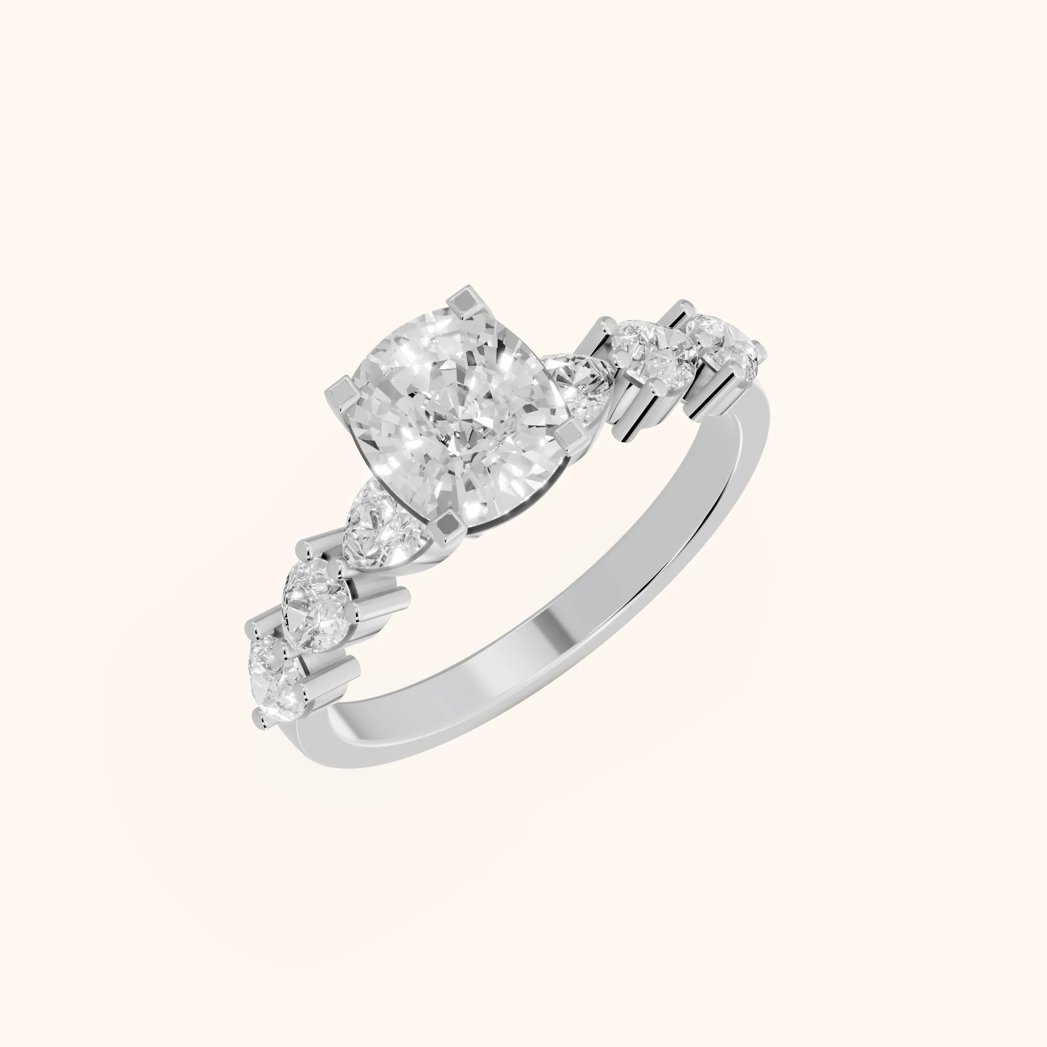 Iris Cushion Diamond Bridal Set in Platinum