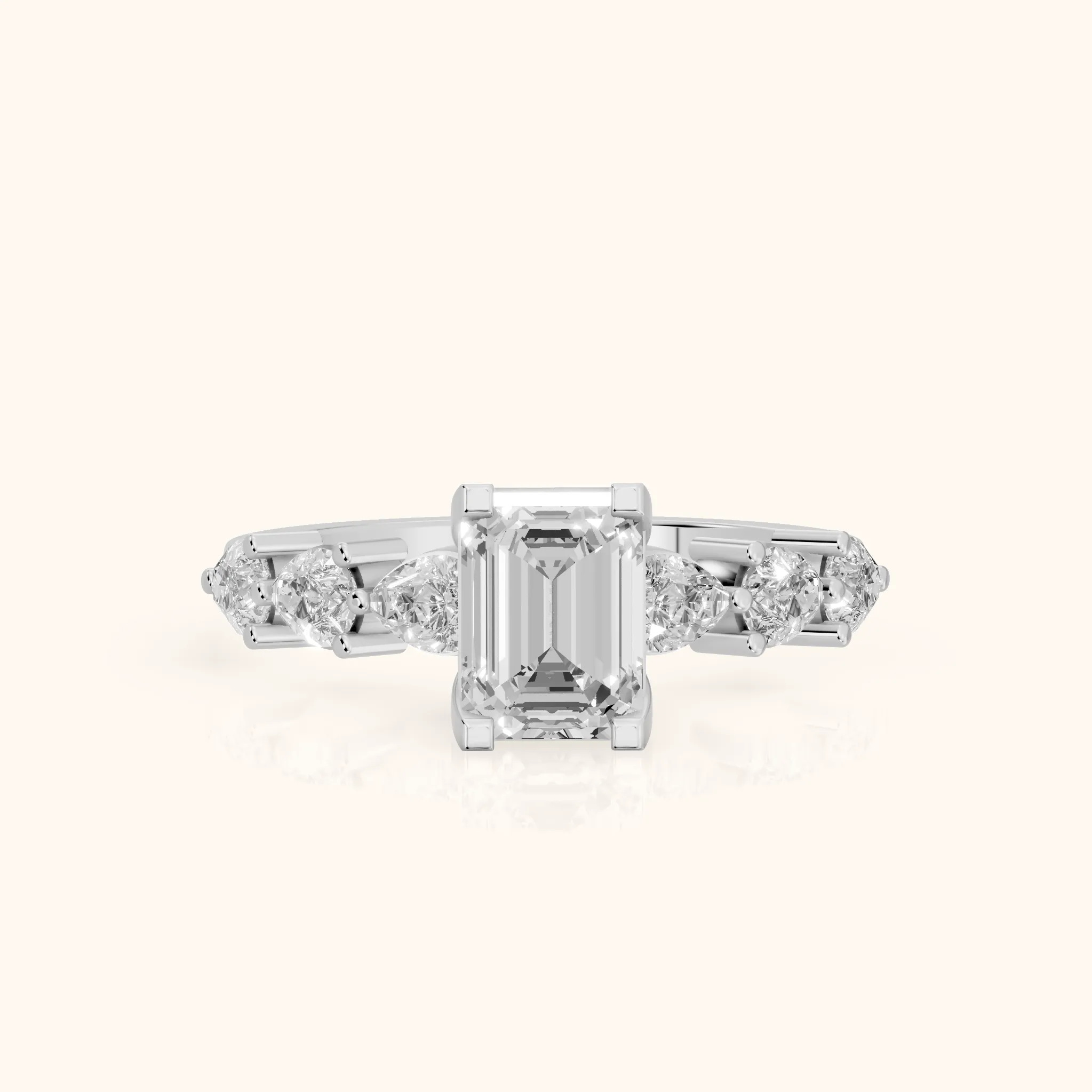 Iris Emerald Diamond Bridal Set in Platinum — view 1