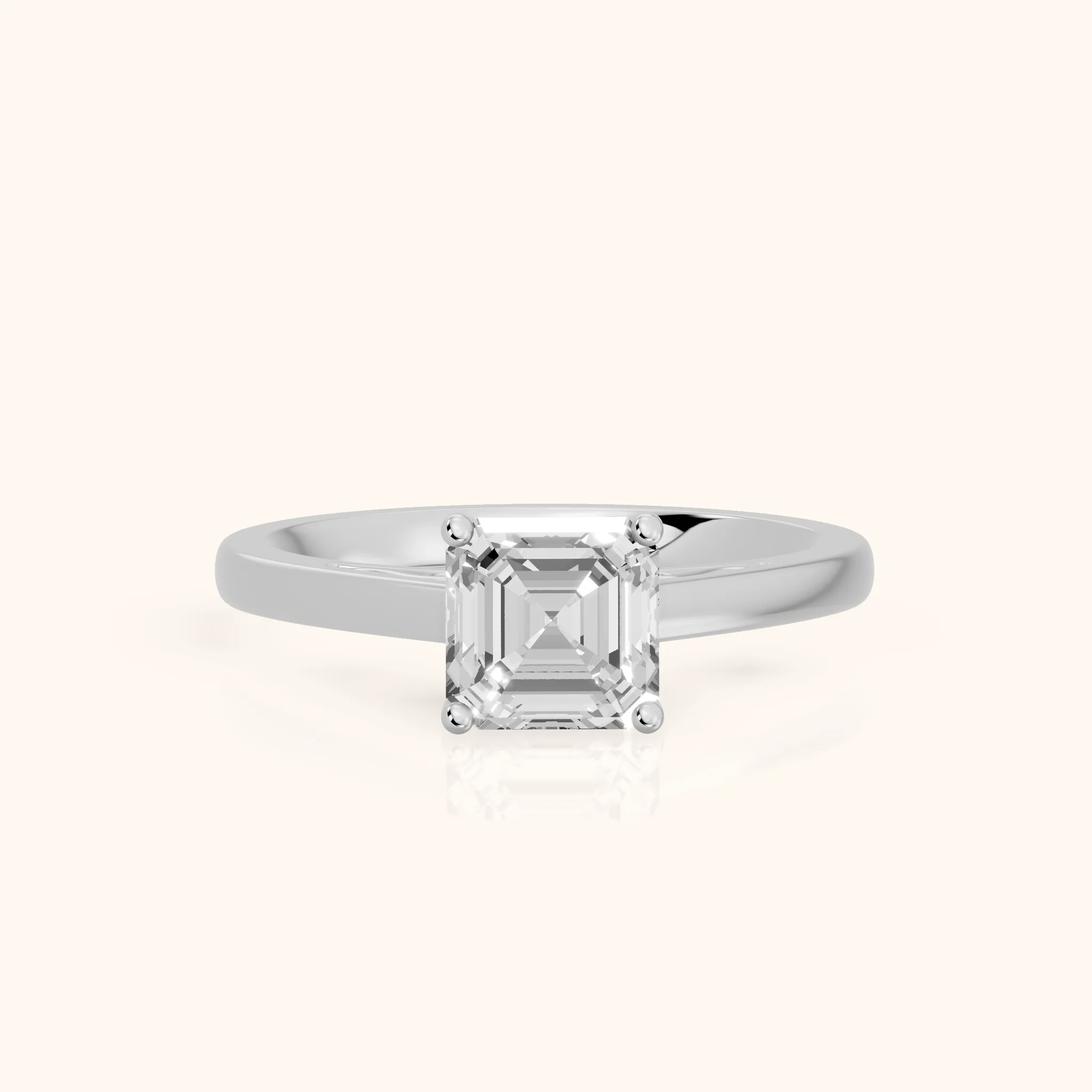 Iris Vintage Asscher Diamond Engagement Ring in White Gold — view 1