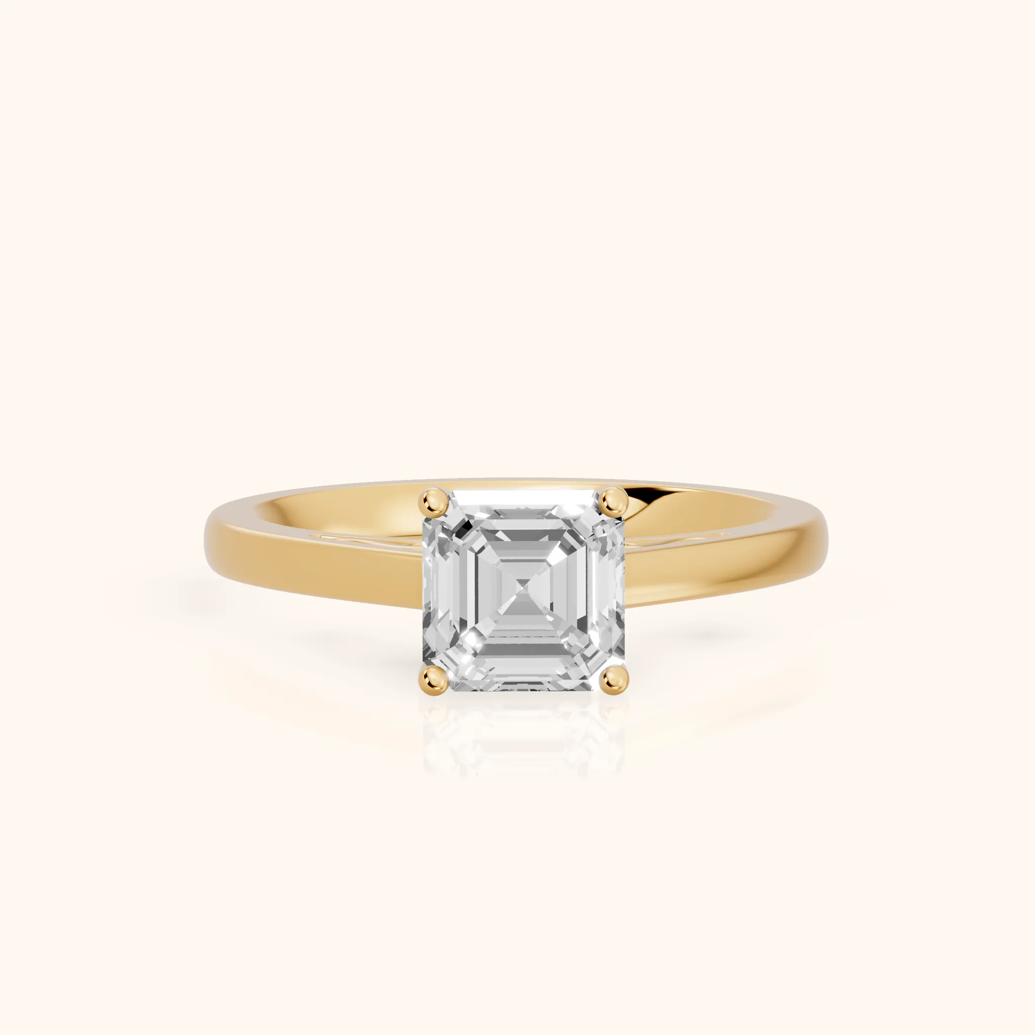 Iris Vintage Asscher Diamond Engagement Ring in Yellow Gold — view 1
