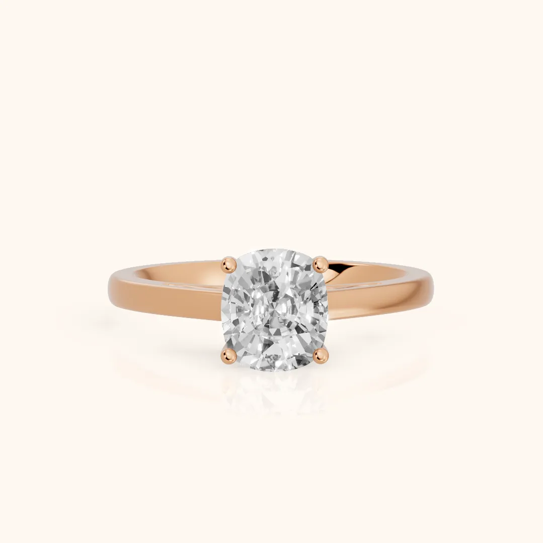 Iris Vintage Cushion Diamond Engagement Ring in Rose Gold