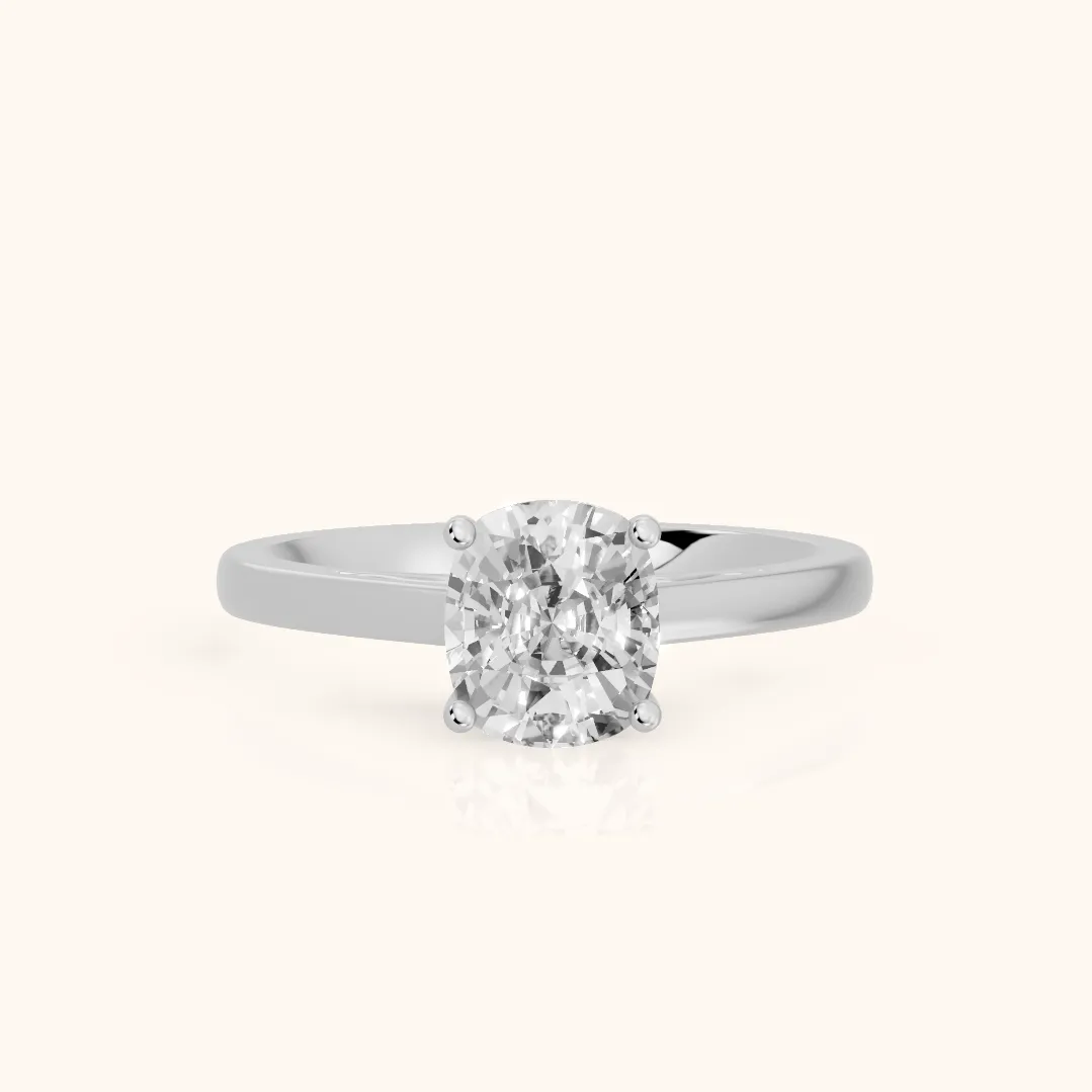 Iris Vintage Cushion Diamond Engagement Ring in Silver