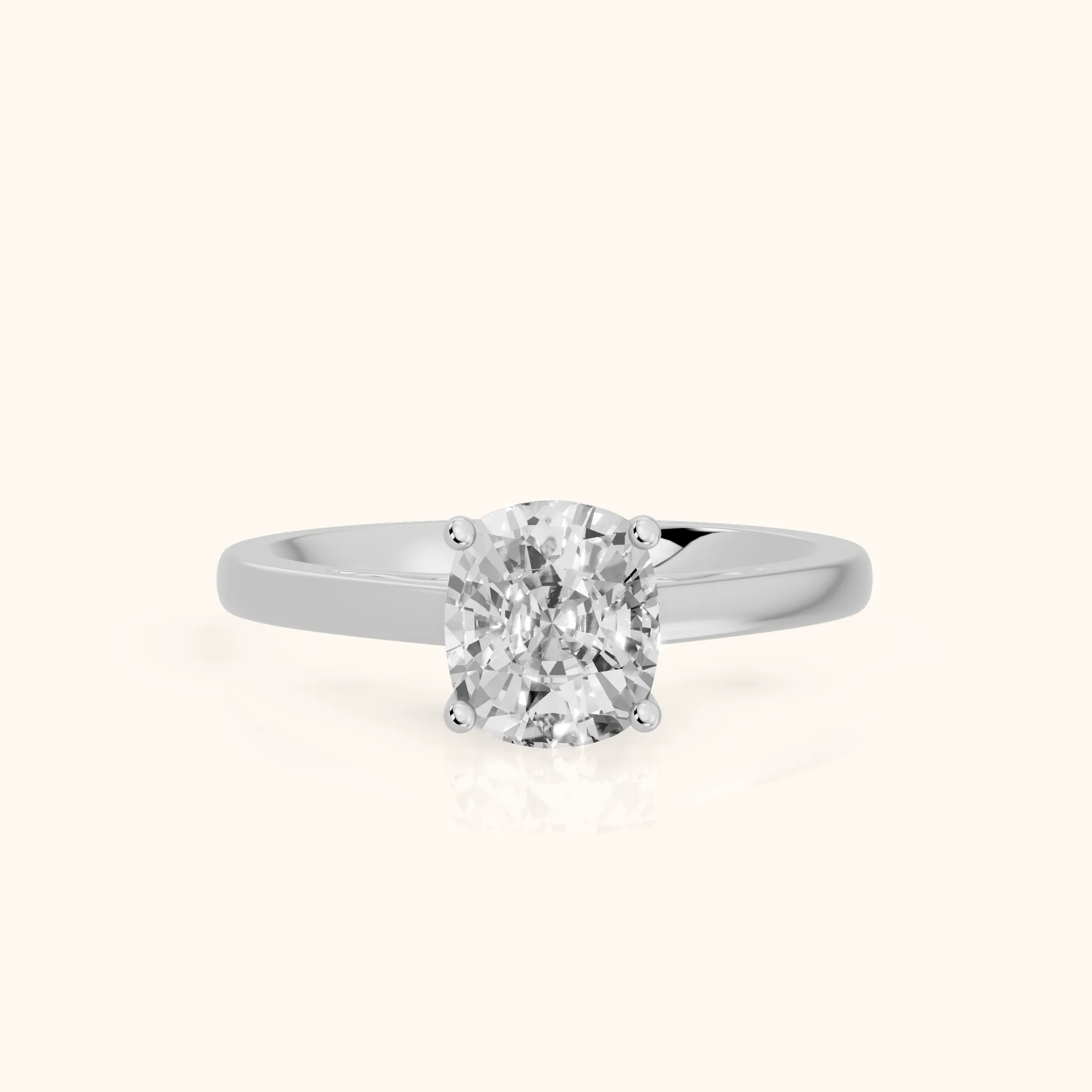 Iris Vintage Cushion Diamond Engagement Ring in White Gold — view 1