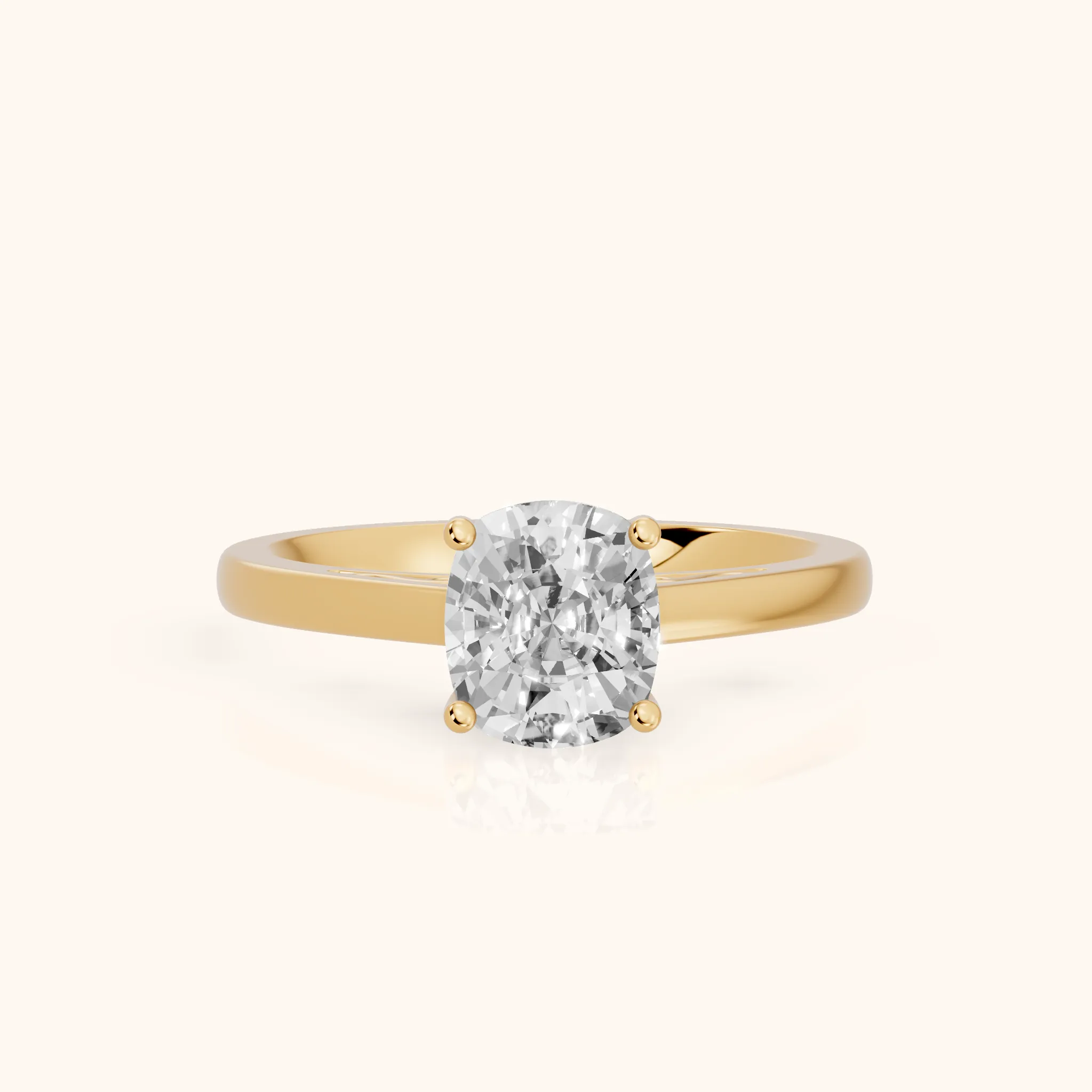 Iris Vintage Cushion Diamond Engagement Ring in Yellow Gold — view 1