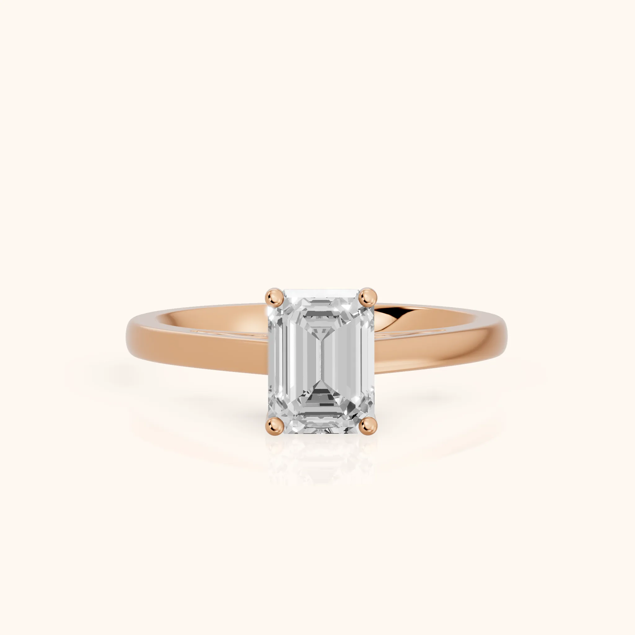 Iris Vintage Emerald Diamond Engagement Ring in Rose Gold — view 1