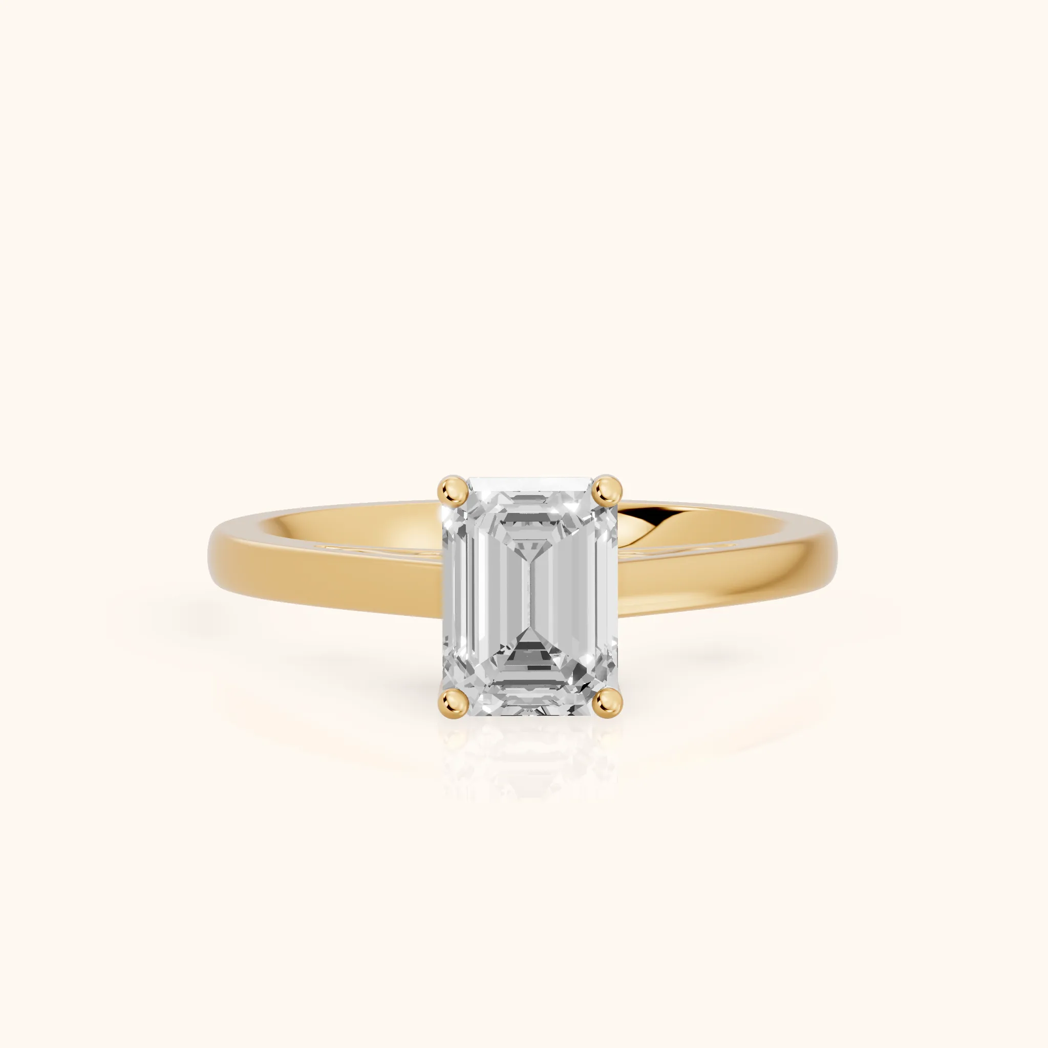 Iris Vintage Emerald Diamond Engagement Ring in Yellow Gold — view 1