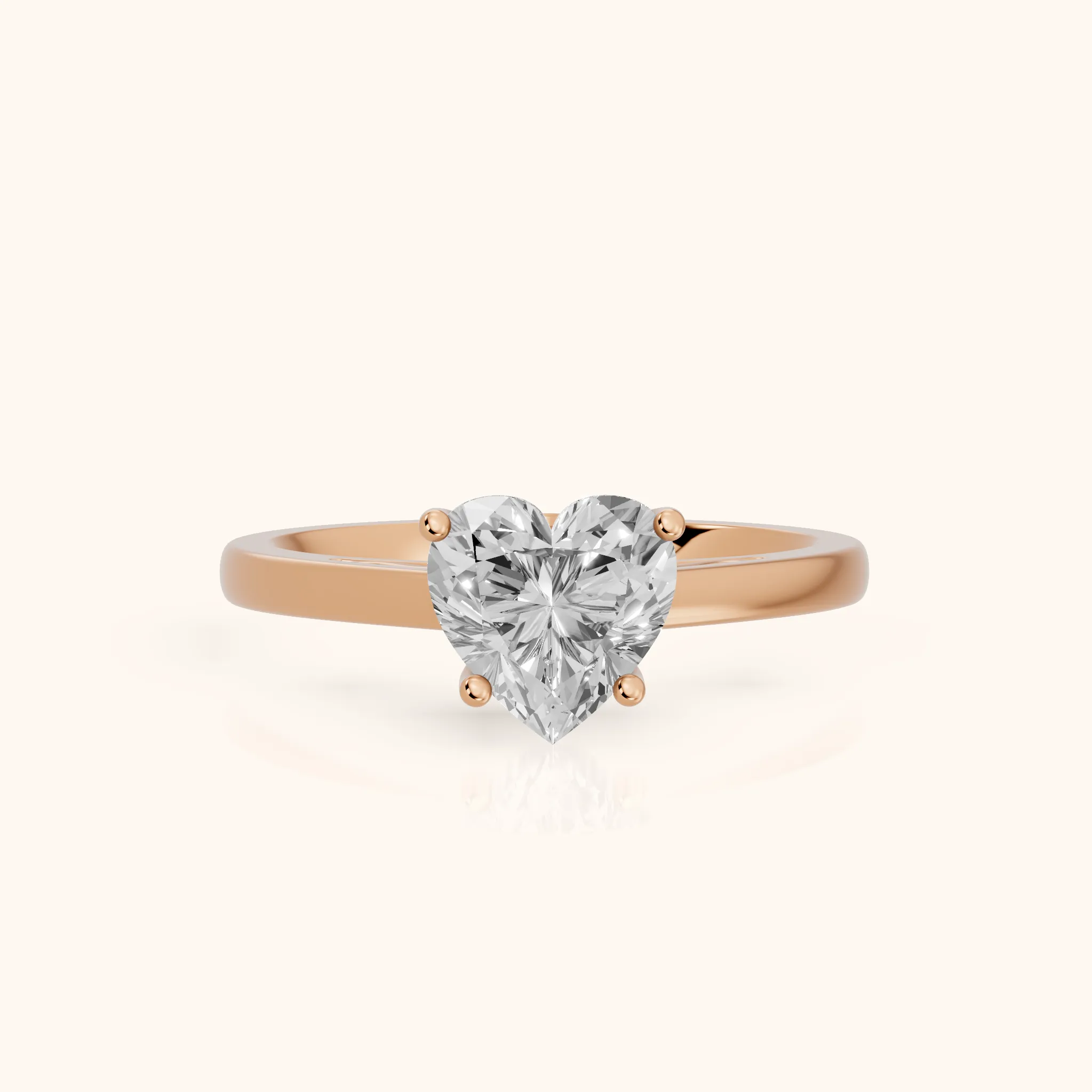 Iris Vintage Heart Diamond Engagement Ring in Rose Gold — view 1
