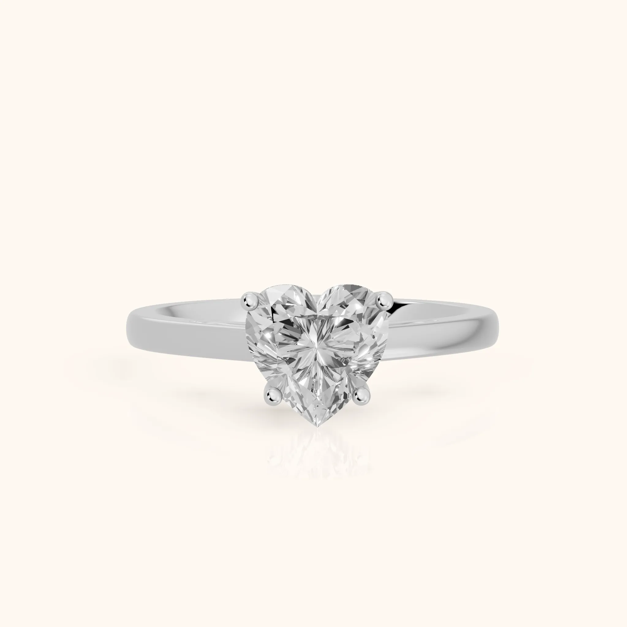 Iris Vintage Heart Diamond Engagement Ring in White Gold — view 1