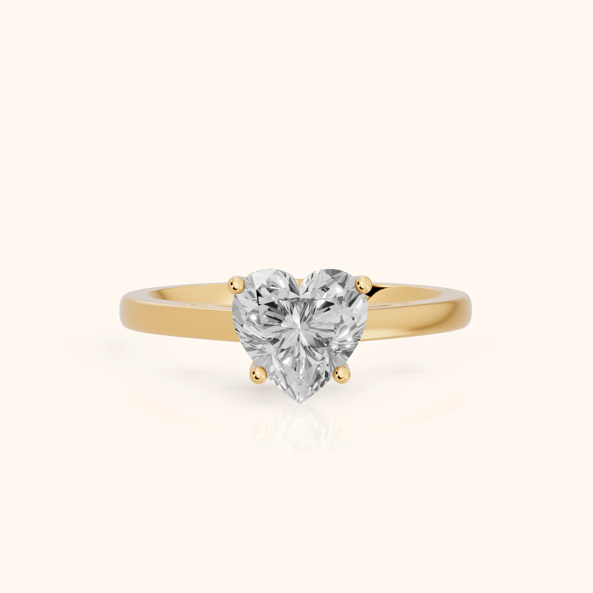 Iris Vintage Heart Diamond Engagement Ring in Yellow Gold — view 1