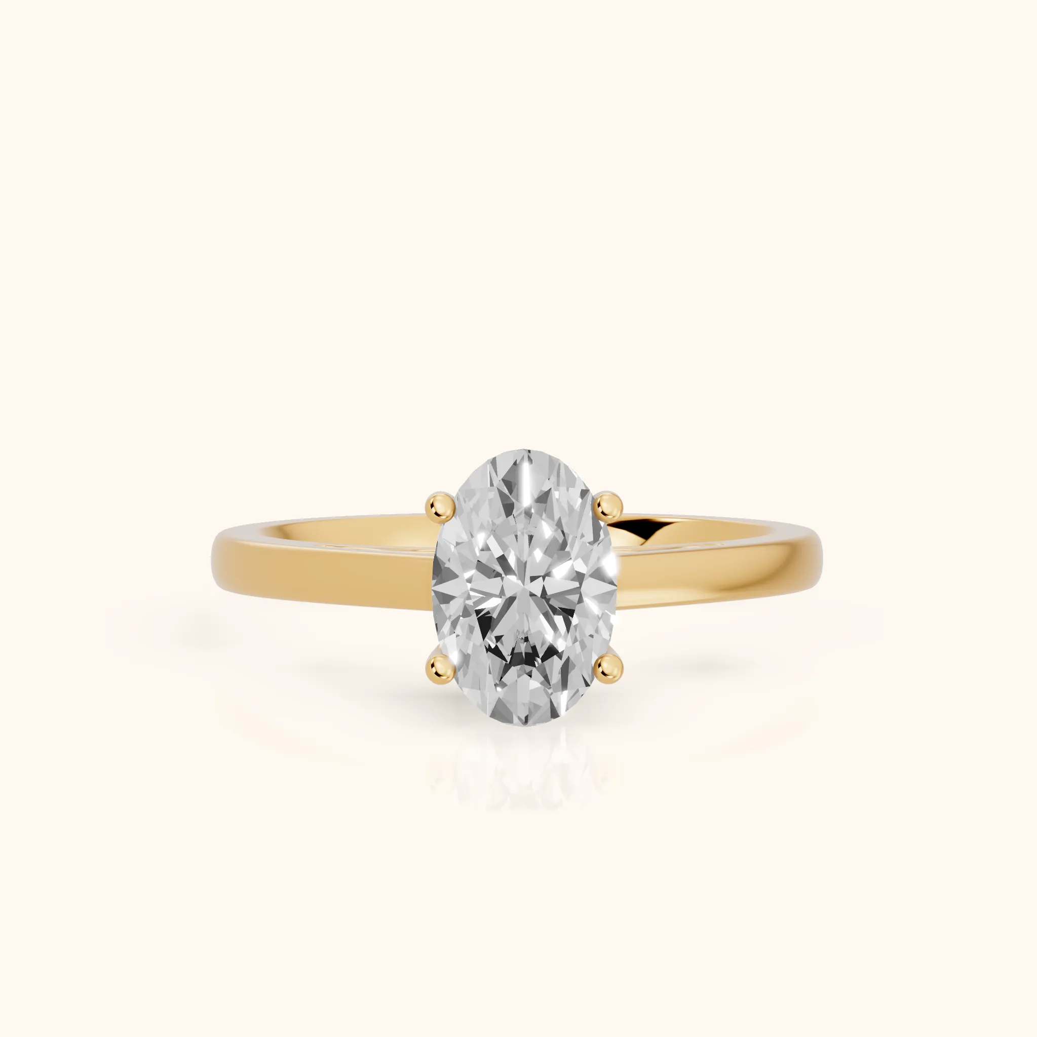 Iris Vintage Oval Diamond Engagement Ring in Yellow Gold — view 1