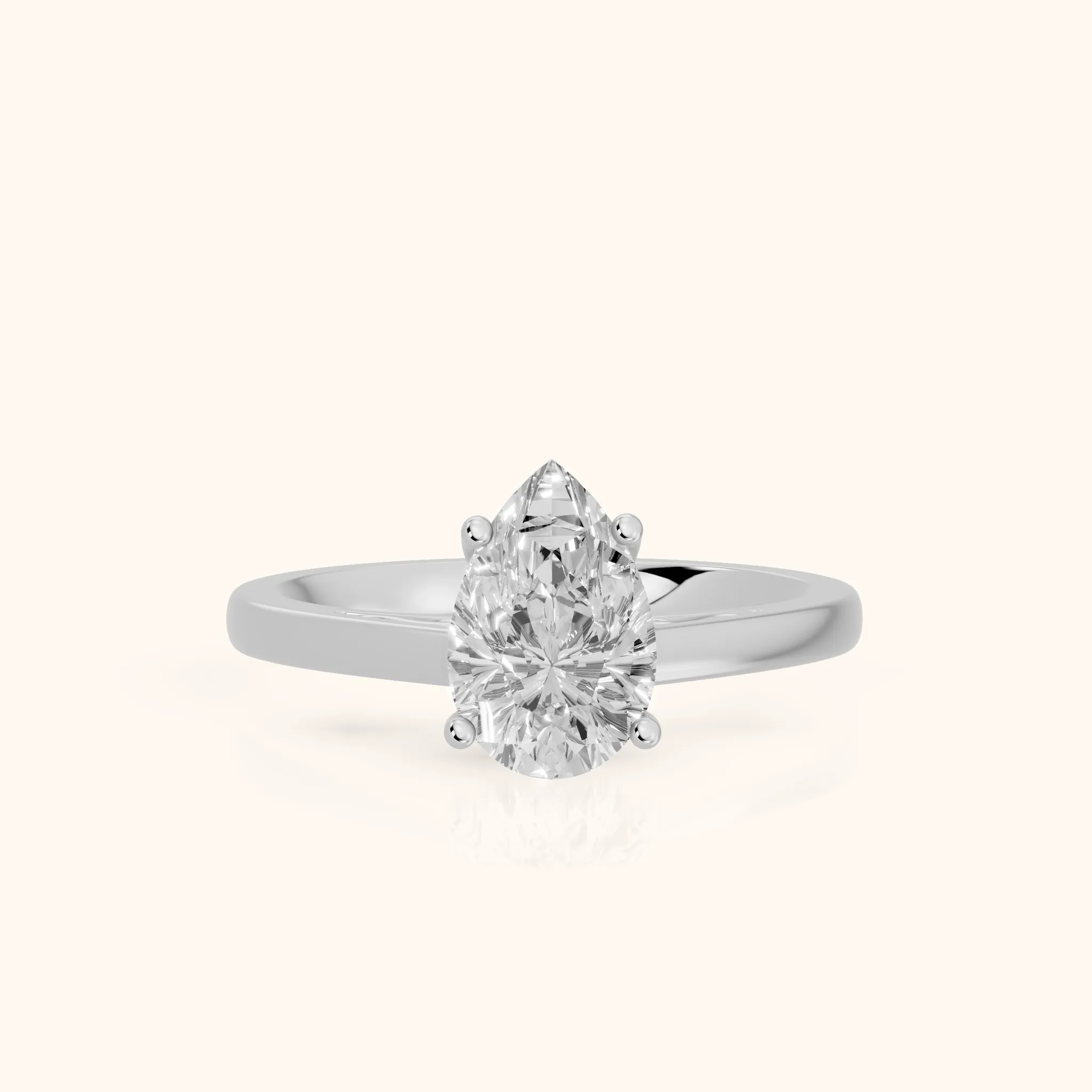 Iris Vintage Pear Diamond Engagement Ring in White Gold — view 1