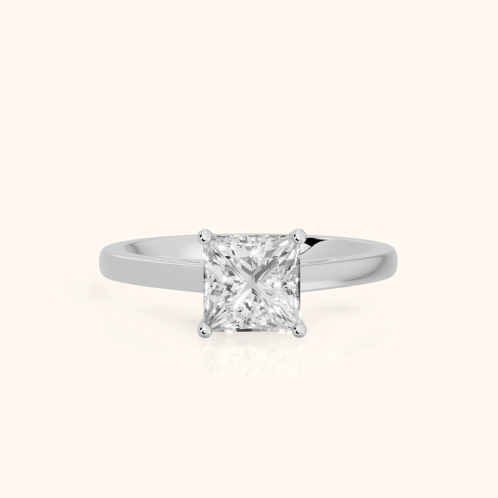 Iris Vintage Princess Diamond Engagement Ring in White Gold — view 1