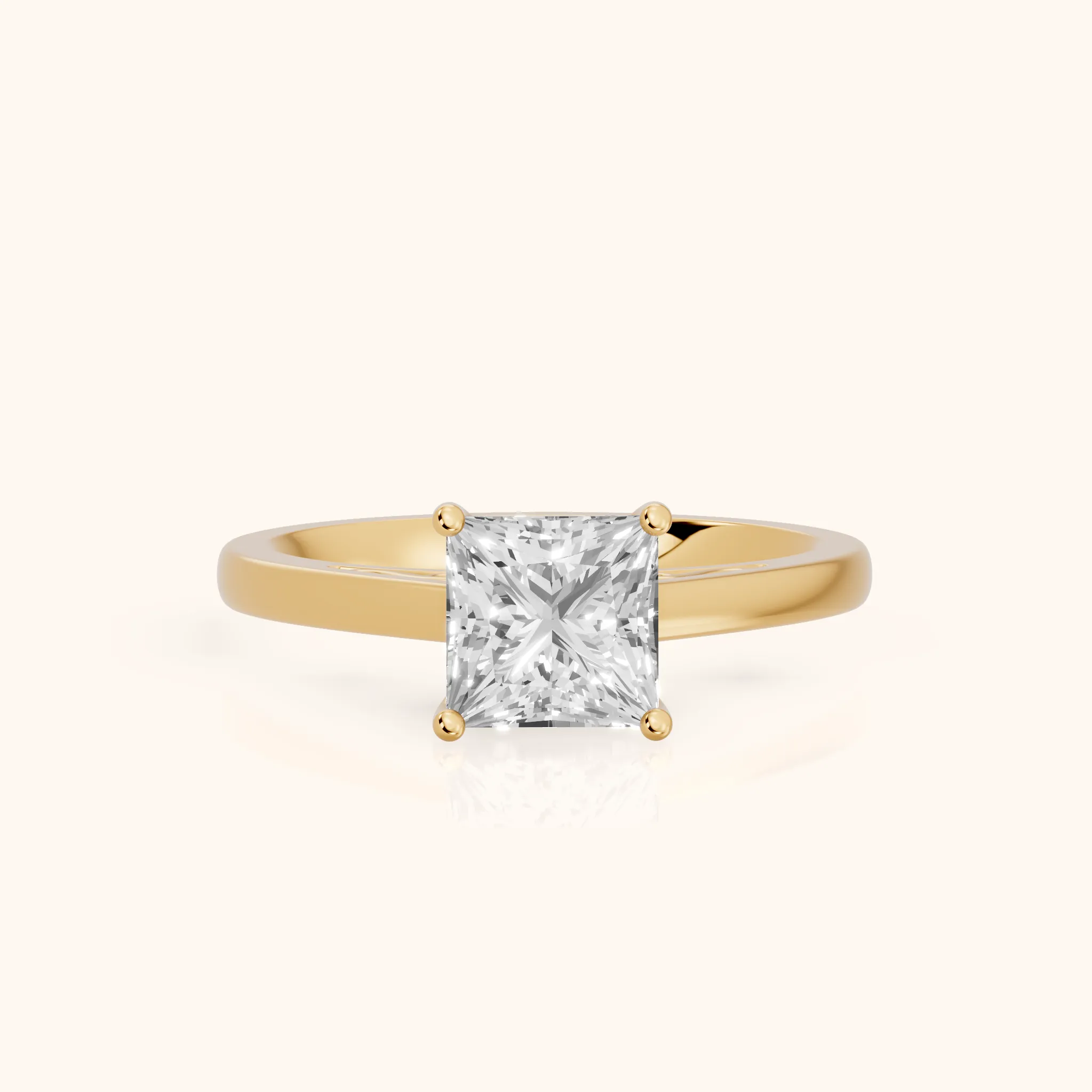 Iris Vintage Princess Diamond Engagement Ring in Yellow Gold — view 1