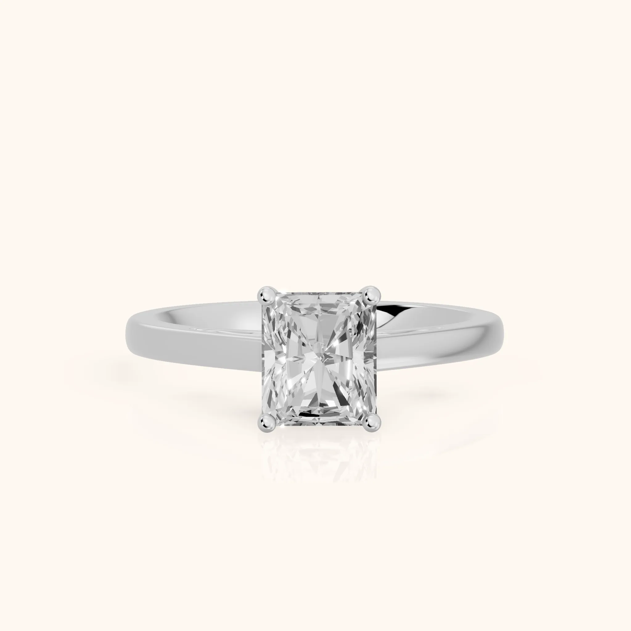 Iris Vintage Radiant Diamond Engagement Ring in White Gold — view 1